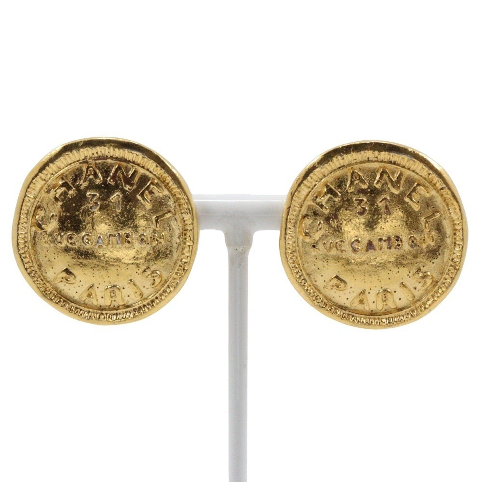 CHANEL 31 RUE CAMBON Earrings Gold Plated Approx. 23g CAMBON Women's