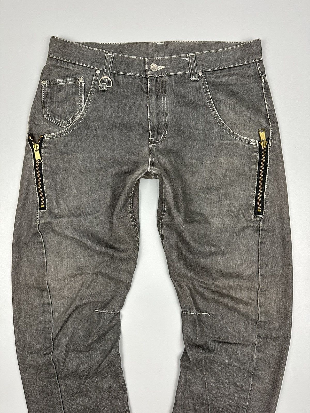 If Six Was Nine × Le Grande Bleu (L.G.B.) Japanese Unbrand Curve Leg Zipper Jeans Size US 33 - 3 Thumbnail