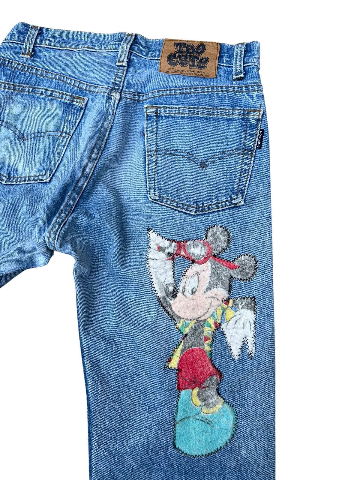 Levi's VTG 1992 Too Cute Disney X Levi’s 501 Patches Denim Jeans Size US 29 - 18 Thumbnail