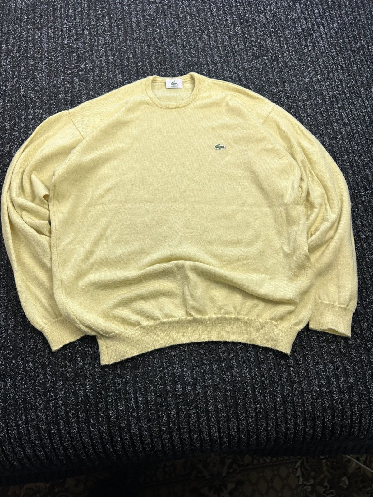 Lacoste Vintage Lacoste crewneck wool sweater jumper yellow mans Size US L / EU 52-54 / 3 - 1 Thumbnail