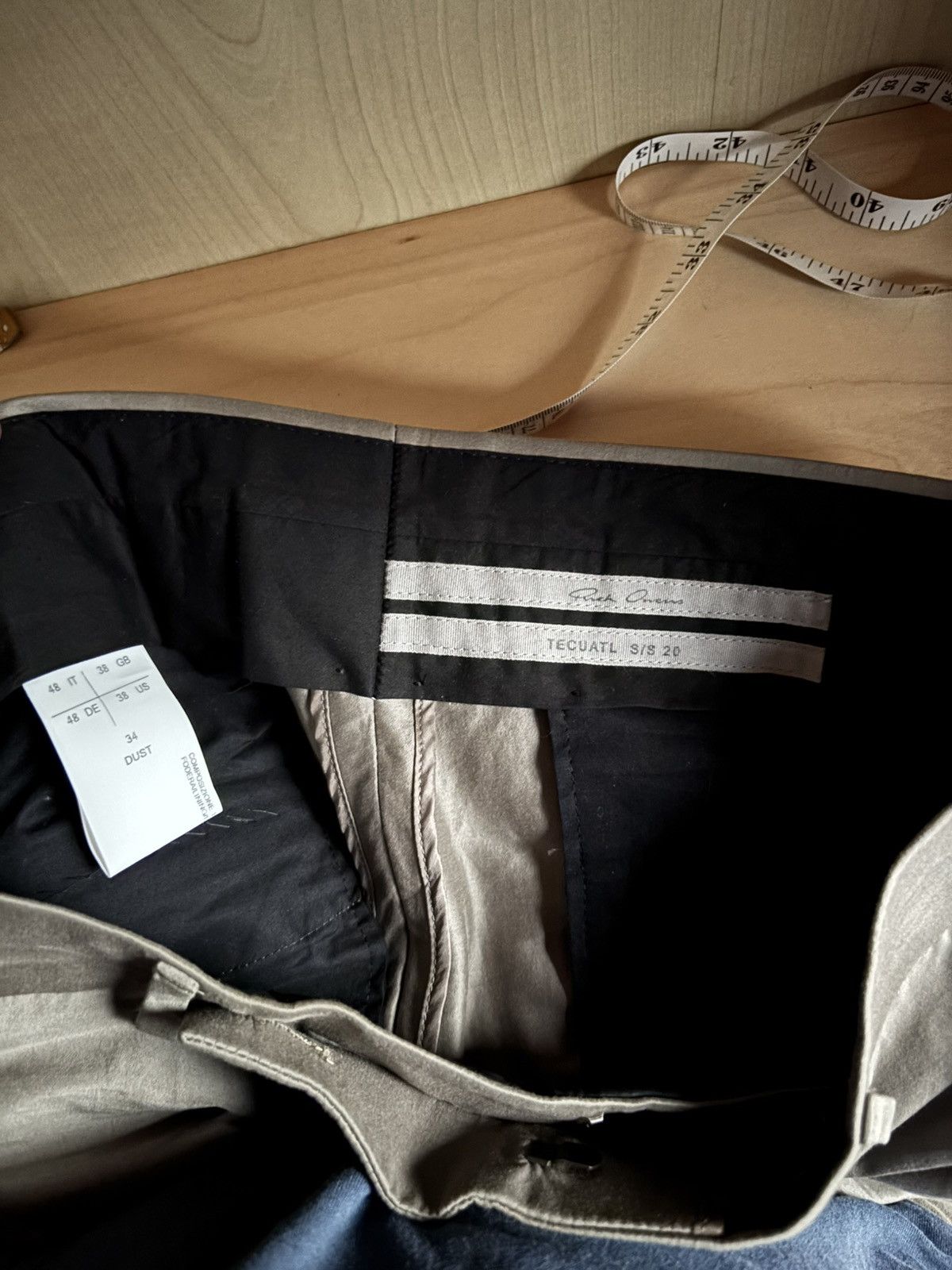 Rick Owens Sample Dust Silk/Cotton Tecuatl Slim Astaires Size 48R - 3 Thumbnail