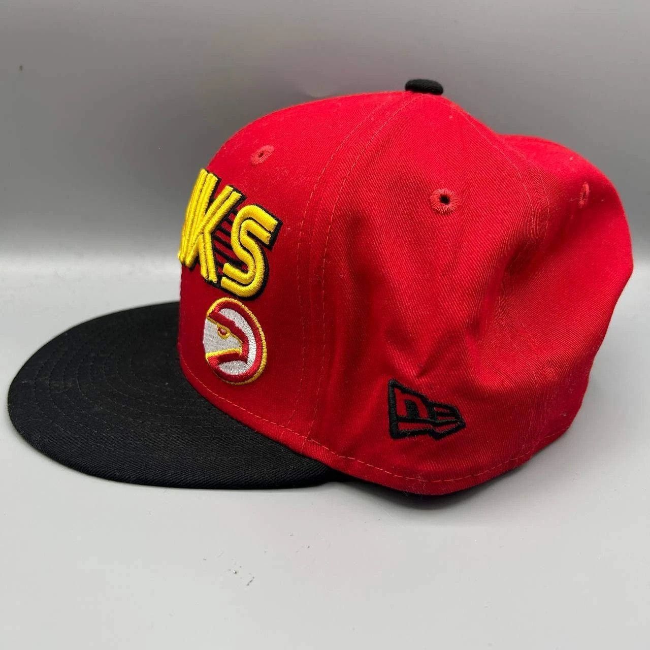 New Era Atlanta Hawks Hat Men M-L Red Embroidered Snap Back Cotton Size ONE SIZE - 6 Thumbnail