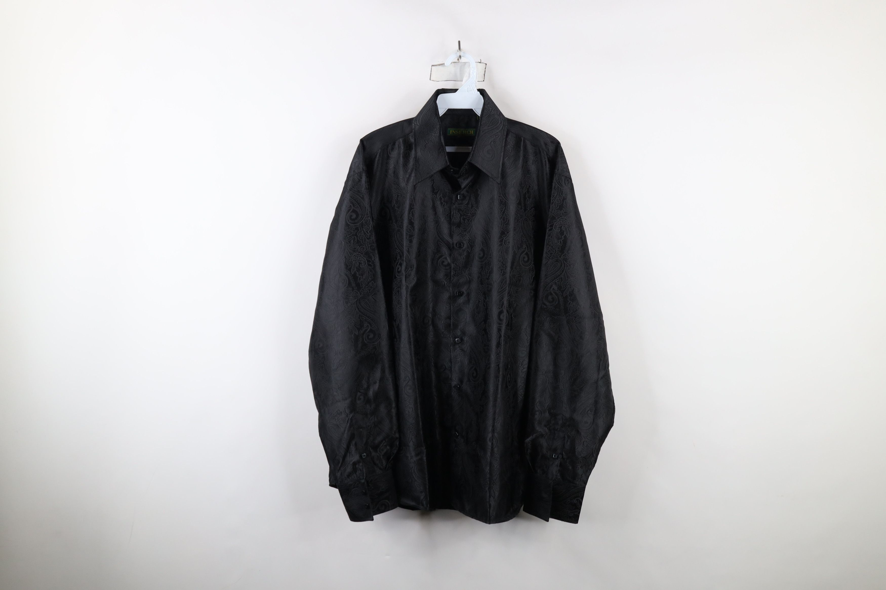 Vintage Vintage 90s Streetwear Paisley Collared Button Shirt Black Size US XL / EU 56 / 4 - 1 Thumbnail