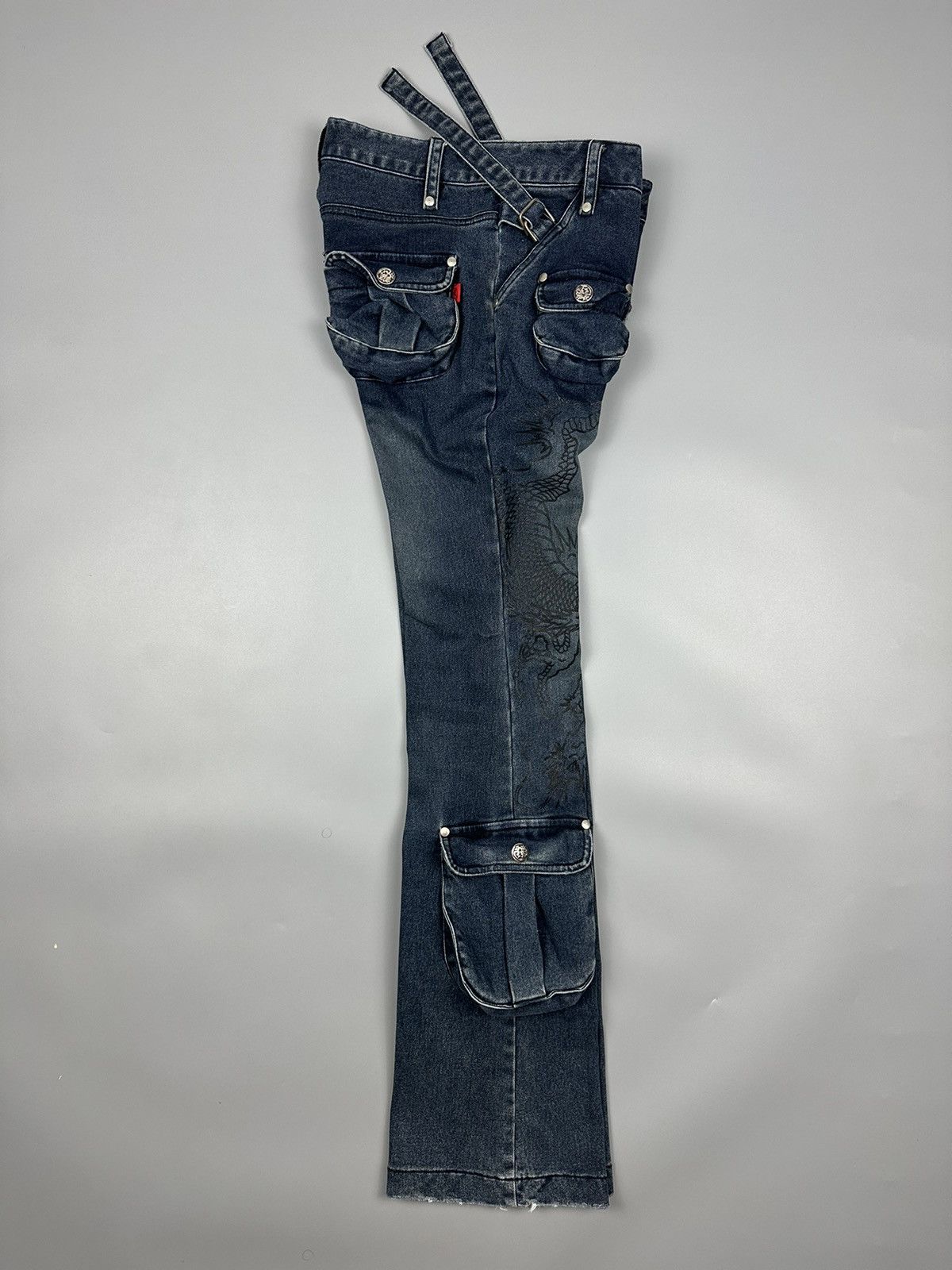 Japanese Brand × Seditionaries 🔥Rare🔥Cutie Flash Dragon Bondage Multipocket Flared Jeans Size US 29 - 9 Thumbnail