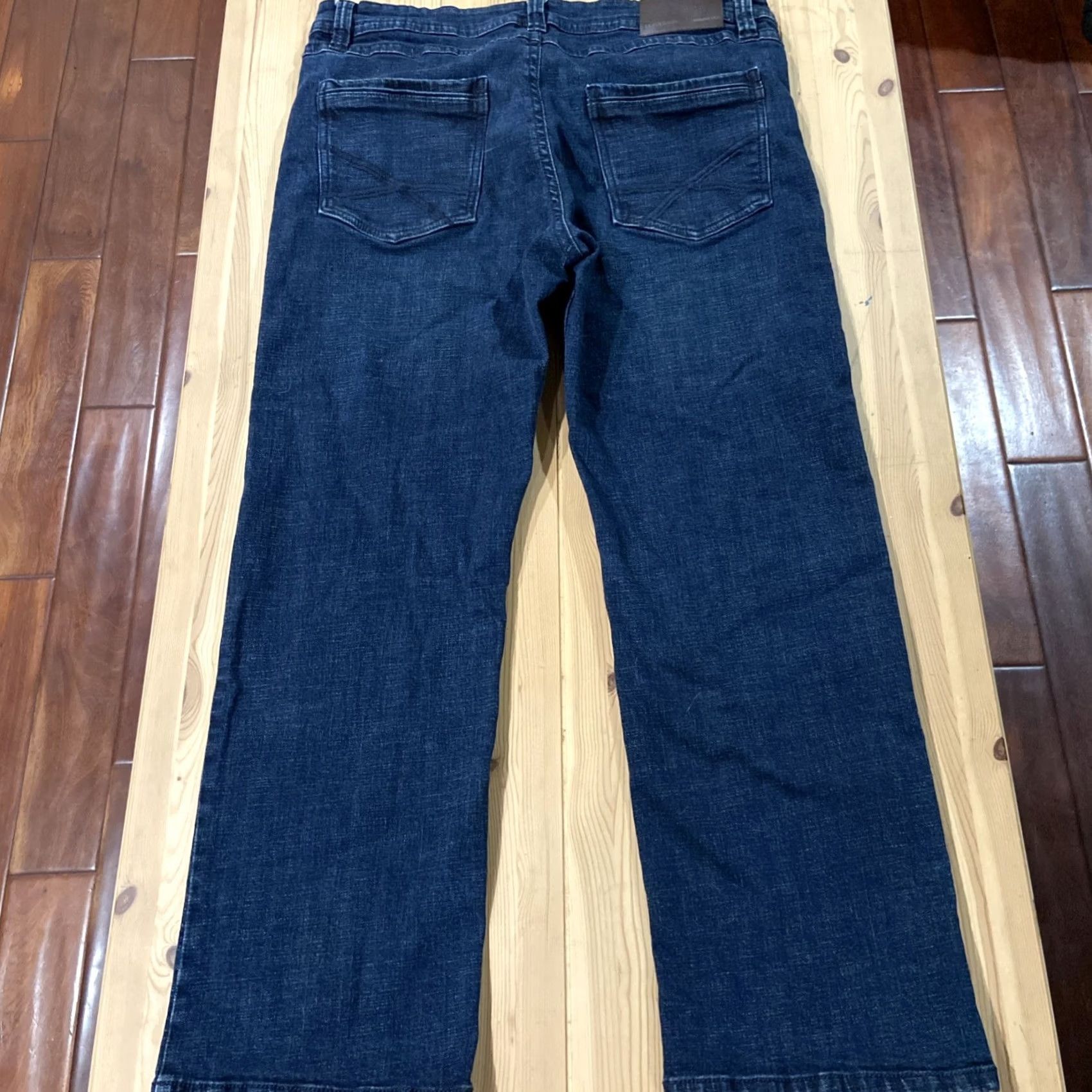 Denime TK Axel Jeans Slim Boot Cut Men's Regular 38x30 Blue Denim with 5-Pocket Distressed Embroidered Accents - Cotton Blend Denim Size US 38 / EU 54 - 7 Thumbnail