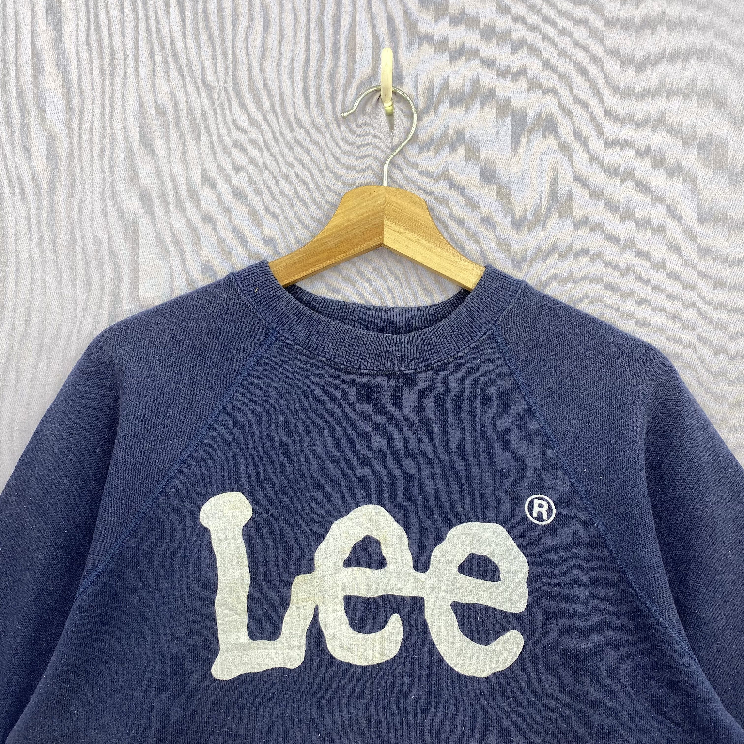Lee Vintage 80s Lee Navy Blue Sweater Spell Out Logo Jumper Size US M / EU 48-50 / 2 - 4 Thumbnail