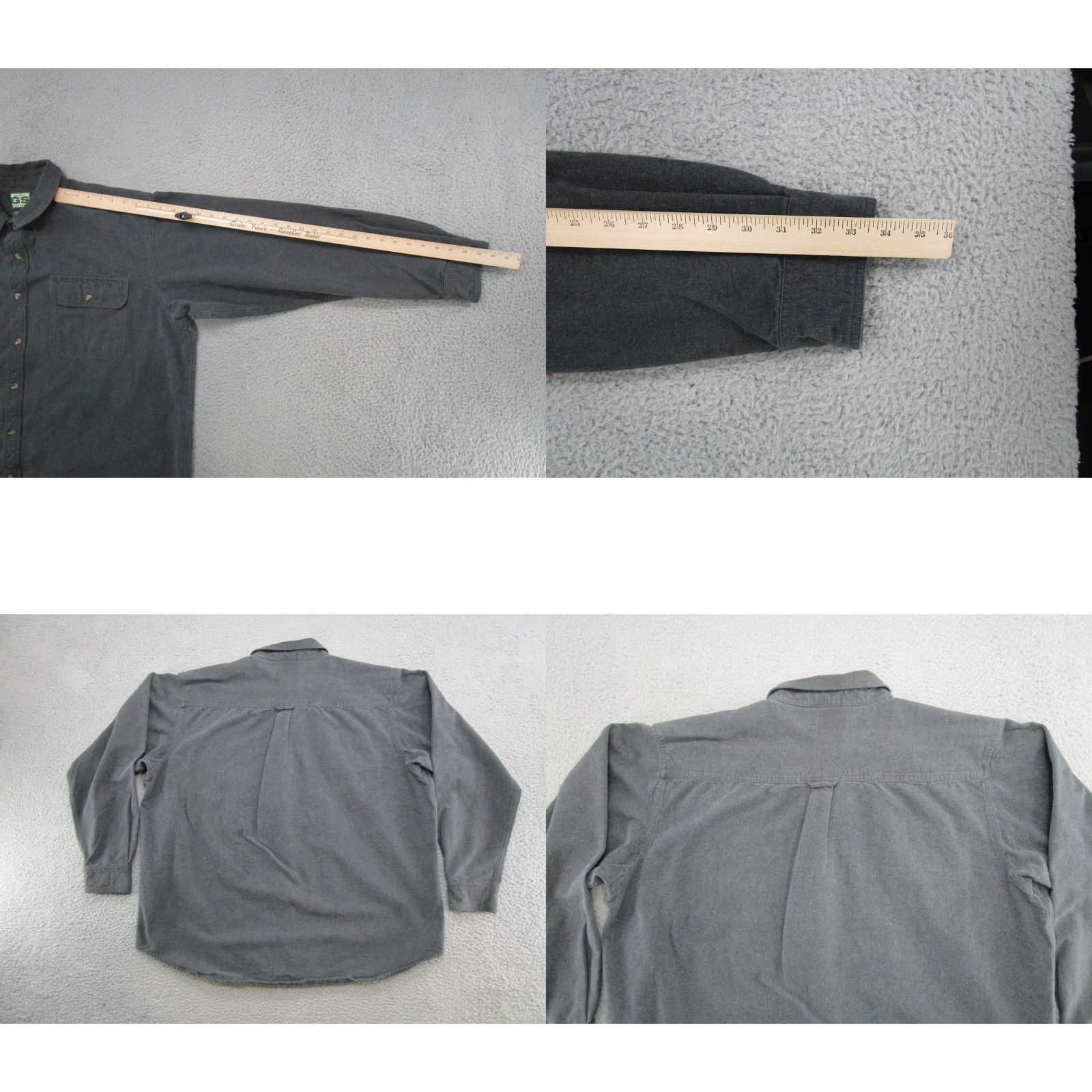 Vintage Guide Series Heavy Cotton Flannel Chamois Shirt Button Up Outdoors 2XLT Gray Cotton Classic Mens Long Sleeve Pocketed Button-Down Shirt Size US XXL / EU 58 / 5 - 8 Thumbnail