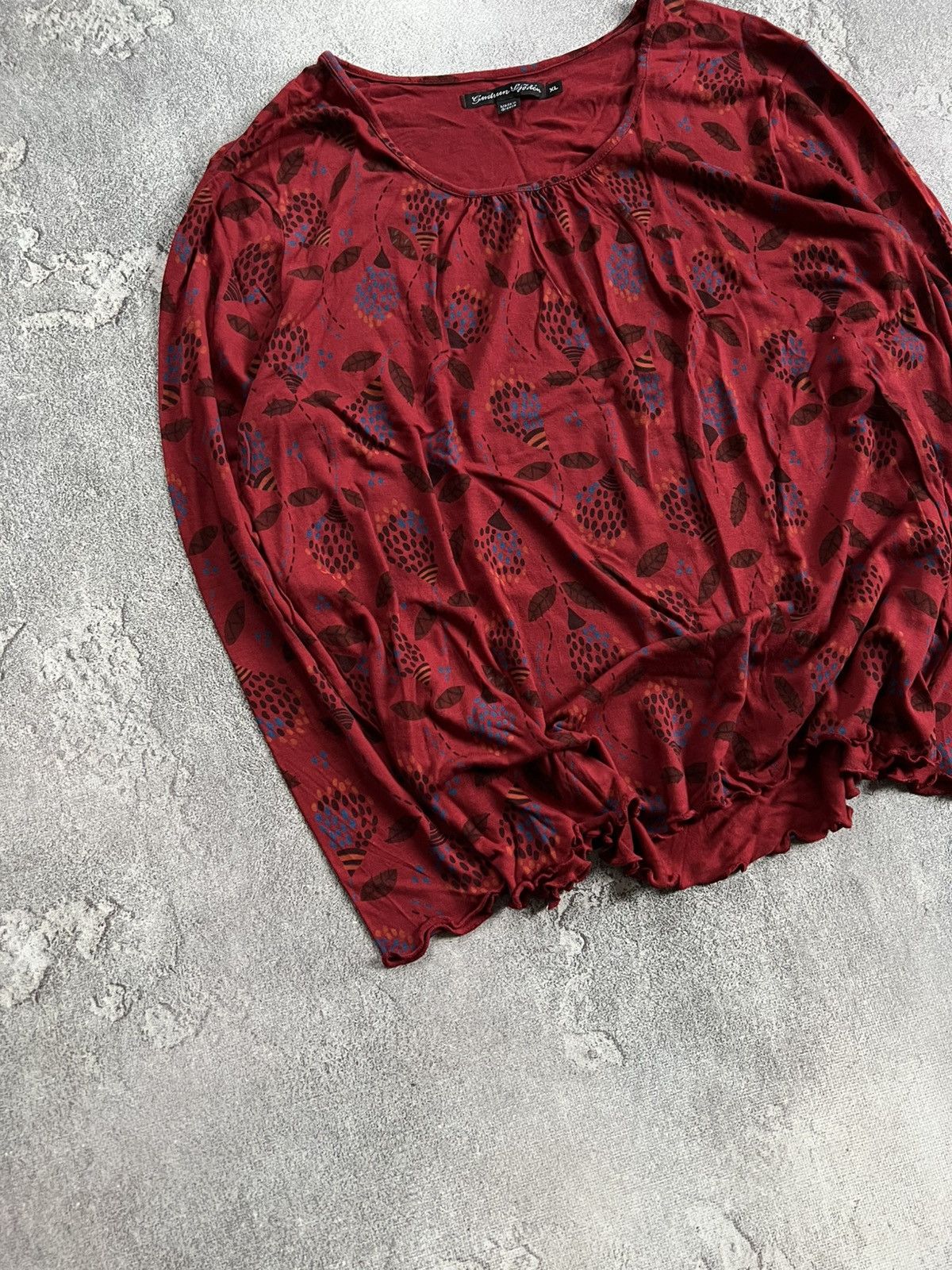 Gudrun Sjoden Gudrun Sjoden Print Blouse Long Sleeve Shirt Top XL Sjöden Size XL / US 12-14 / IT 48-50 - 2 Thumbnail