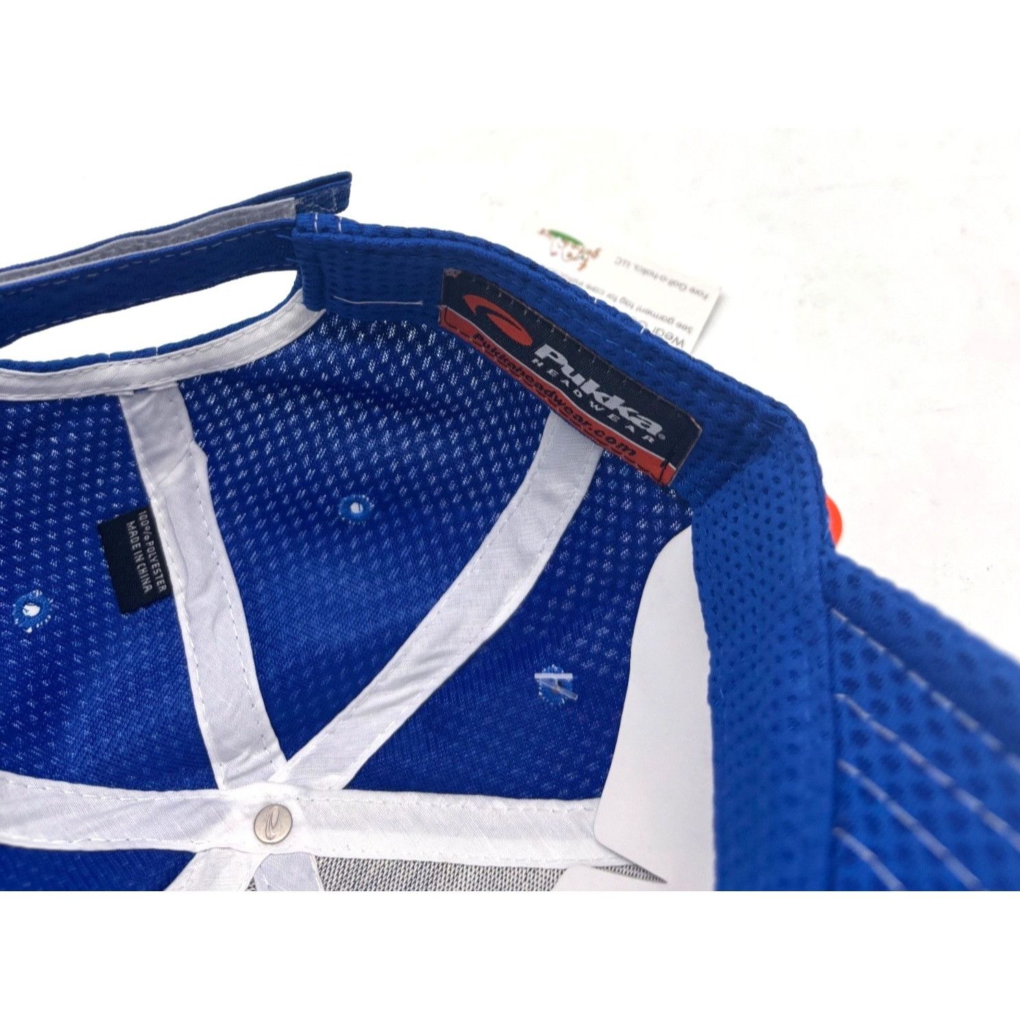 Other Pukka White-Tee-Embroidered Mesh Golf Cap, Blue, OS Size ONE SIZE - 7 Thumbnail