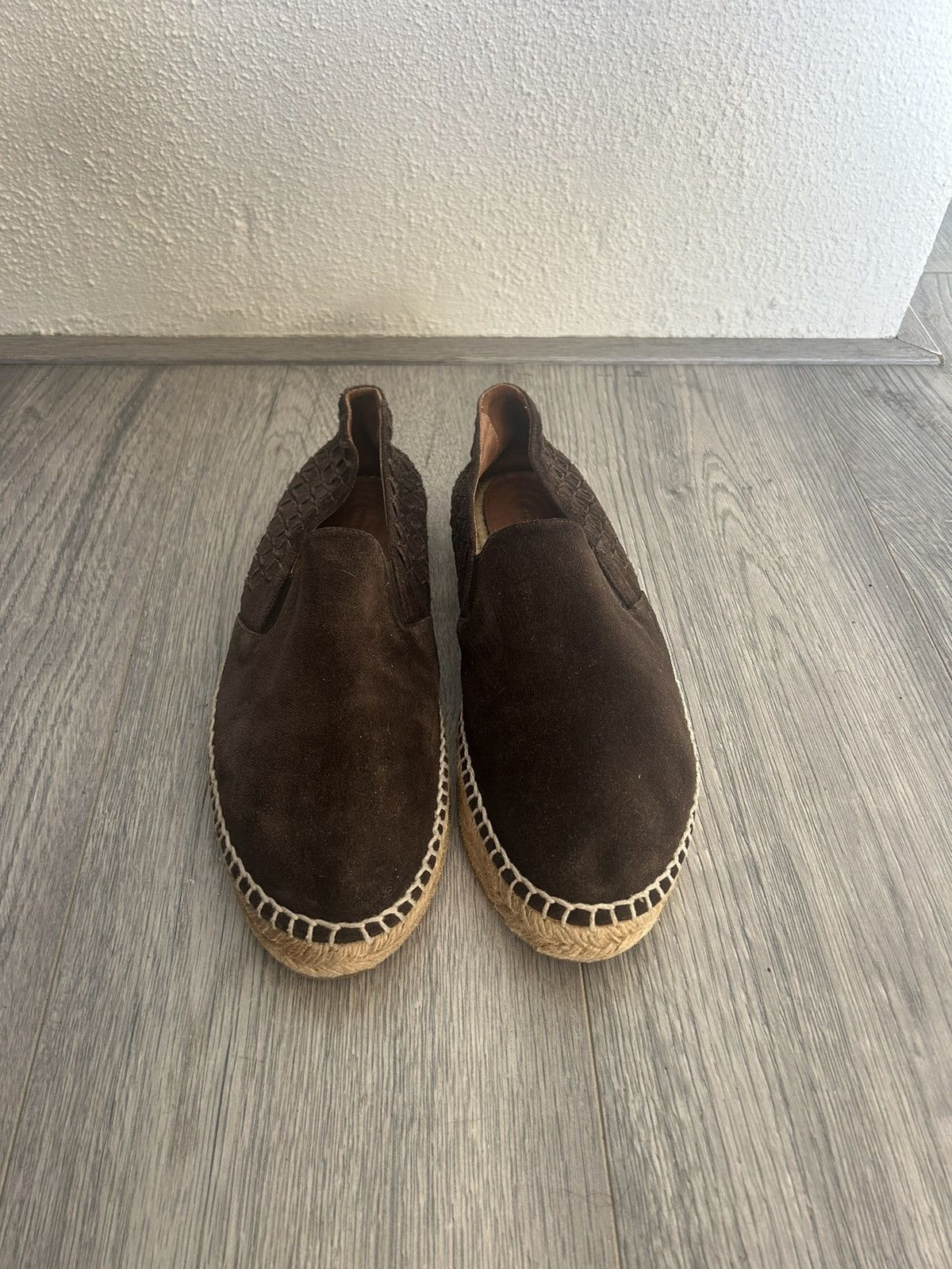 Bottega Veneta Bottega Veneta Suede Intrecciato Espadrilles - Brown Size US 7 / EU 40 - 2 Thumbnail