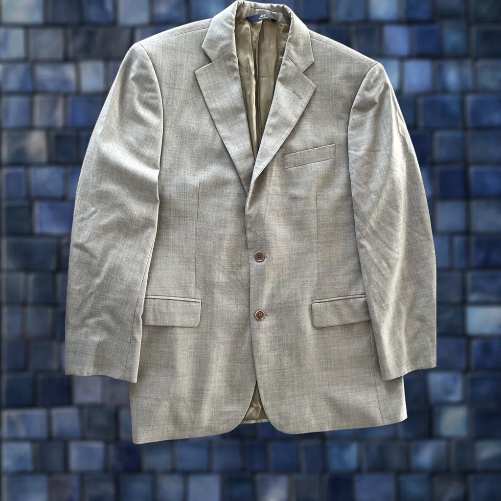 Brooks Brothers Brooks Brothers Blazer Single-Breasted Wool 41R Beige Logo Mens Jacket Regular Fit Blazer, Notch Lapel, Four-Button Sleeve, Dry Clean Only Size 42R - 1 Thumbnail