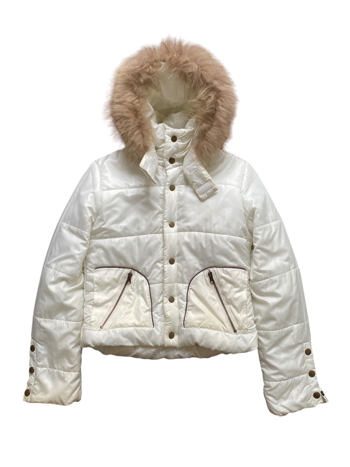 Japanese Brand 2000s - N.O.T Puffer Fur Cropped Jacket Size US S / EU 44-46 / 1 - 1 Thumbnail