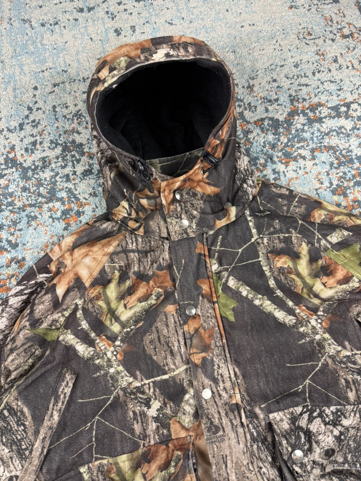 Mossy Oaks × Realtree × Vintage Vintage 90s Mossy Oak print boxy cargo booded hunting jacket Size US L / EU 52-54 / 3 - 9 Thumbnail