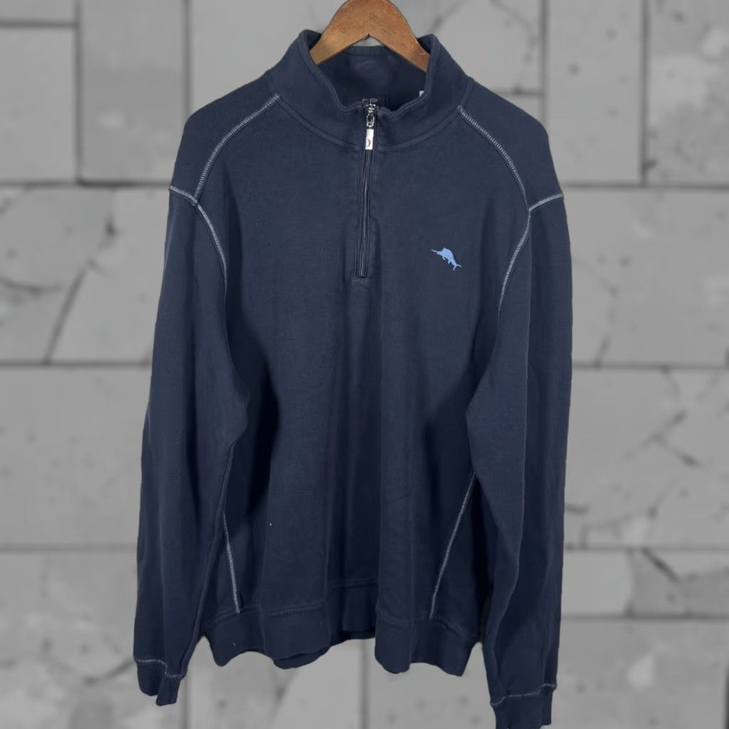 Tommy Bahama Tommy Bahama Blue Half Zip Pullover Mens XL Sweater Color Blue Zip Pullover Size US XL / EU 56 / 4 - 1 Thumbnail