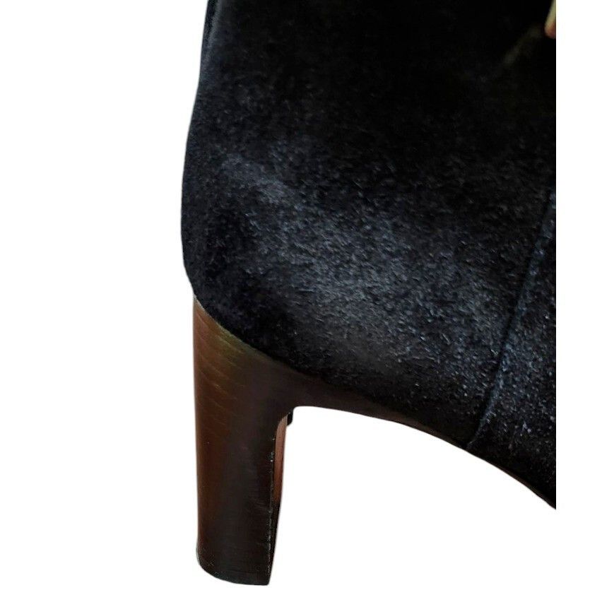 Longchamp Longchamp Roseau Heeled boots Black suede Bamboo logo Size US 7.5 / IT 37.5 - 8 Thumbnail
