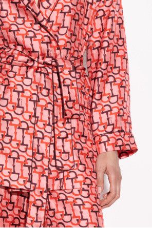 Gucci o1la5ras0526 Printed Silk Shirt With Self-Tie in Pink Size M / US 6-8 / IT 42-44 - 5 Thumbnail