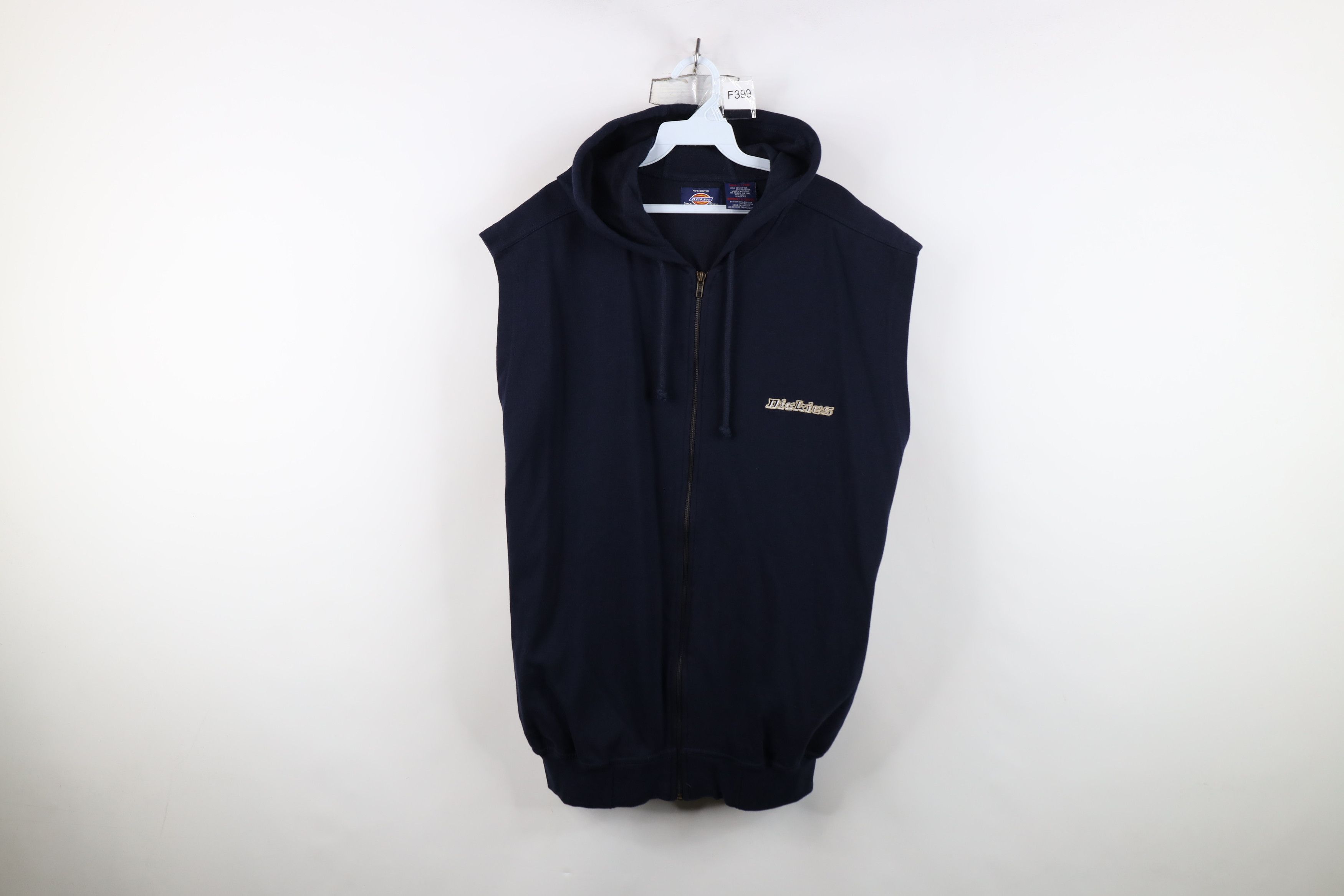 Dickies Vintage 90s Dickies Spell Sleeveless Hoodie Sweatshirt Blue Size US L / EU 52-54 / 3 - 1 Thumbnail