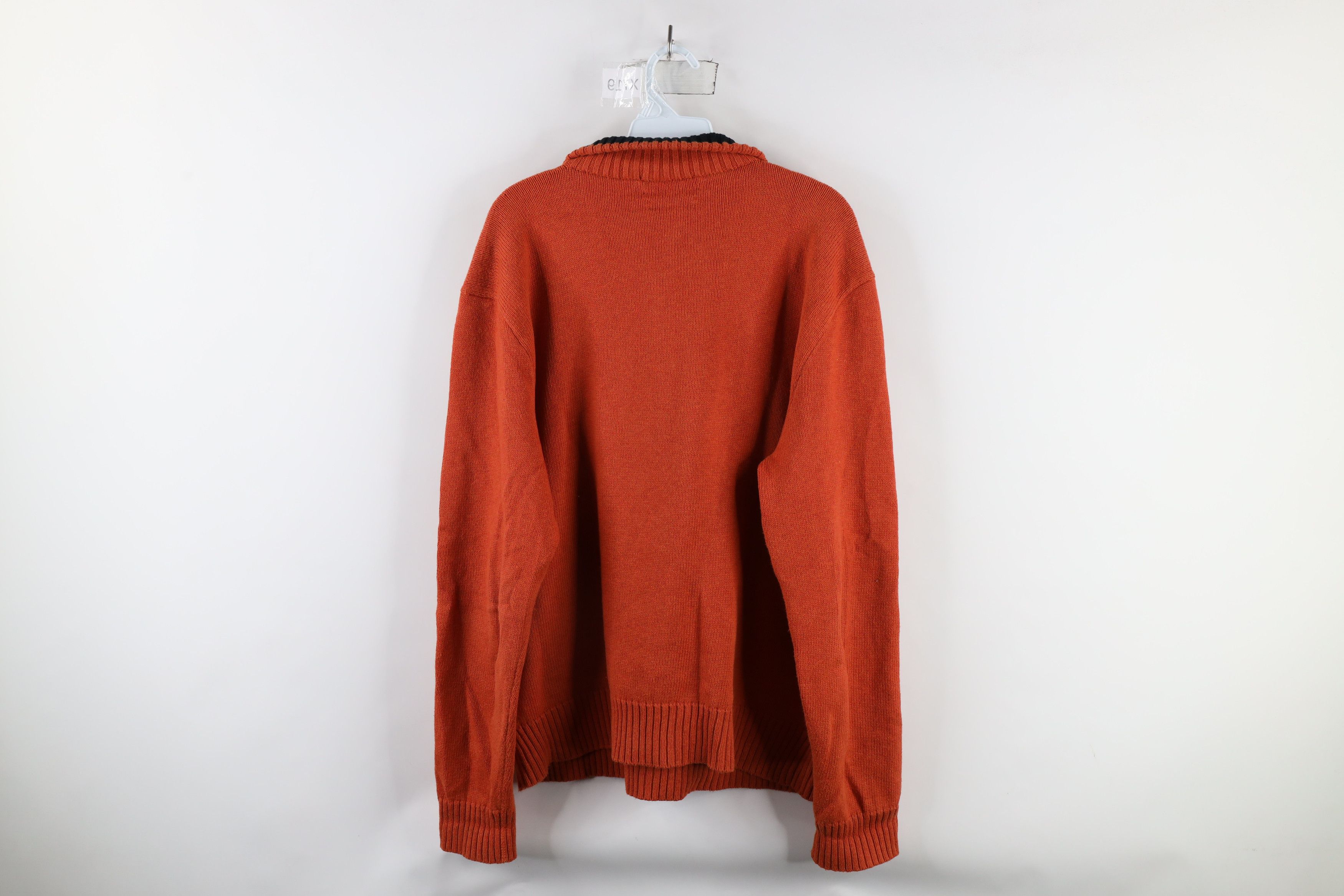 Ralph Lauren × Vintage Vintage 90s Ralph Lauren Ribbed Knit Half Zip Sweater Orange Size US XL / EU 56 / 4 - 8 Thumbnail