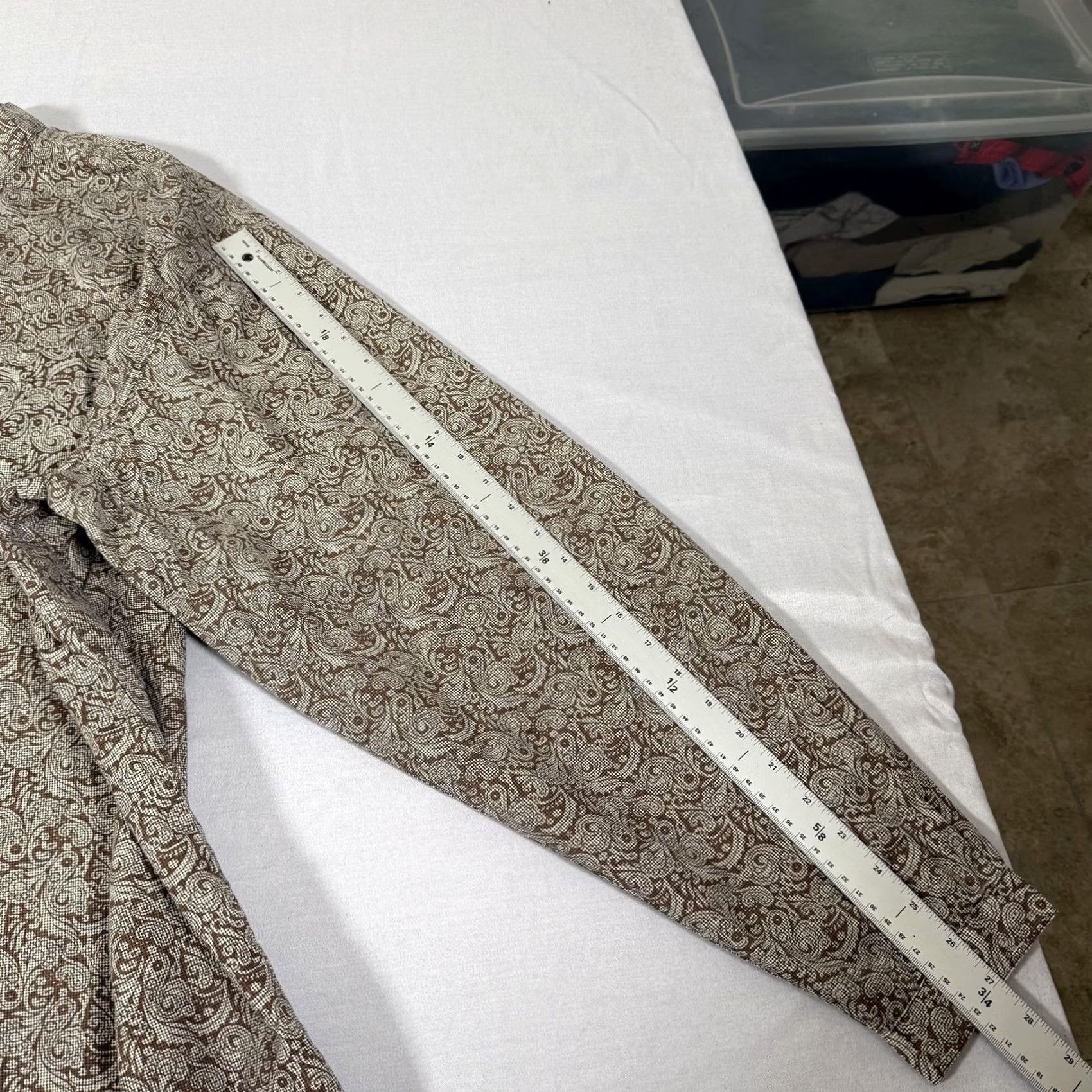 Scully Scully Shirt Mens XL Brown Paisley Band Collar Button Up Western Cowboy Work Size US XL / EU 56 / 4 - 6 Thumbnail