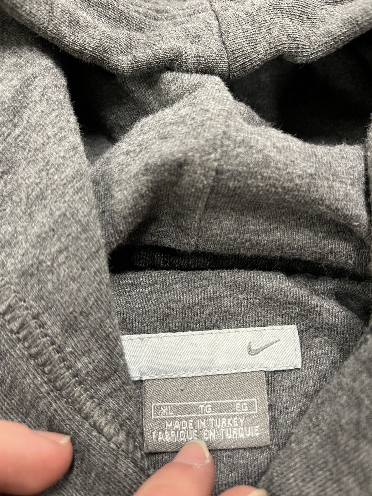 Nike × Vintage Nike y2k boxy fit hoodie mini swoosh hype rare skater Size US XL / EU 56 / 4 - 7 Thumbnail