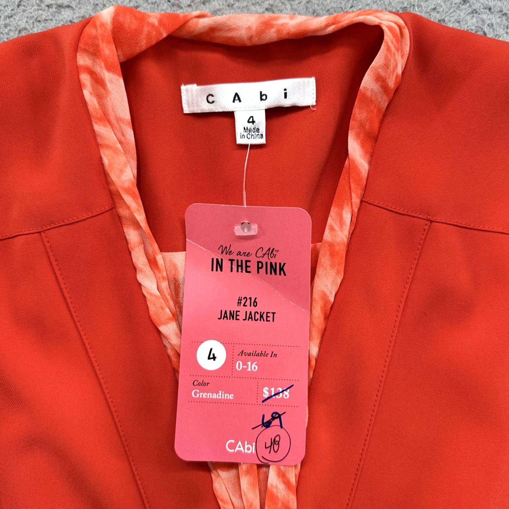 Vintage Cabi Jane Jacket Blazer Orange Spring 2015 Women’s Size 4 NEW Size S / US 4 / IT 40 - 2 Thumbnail