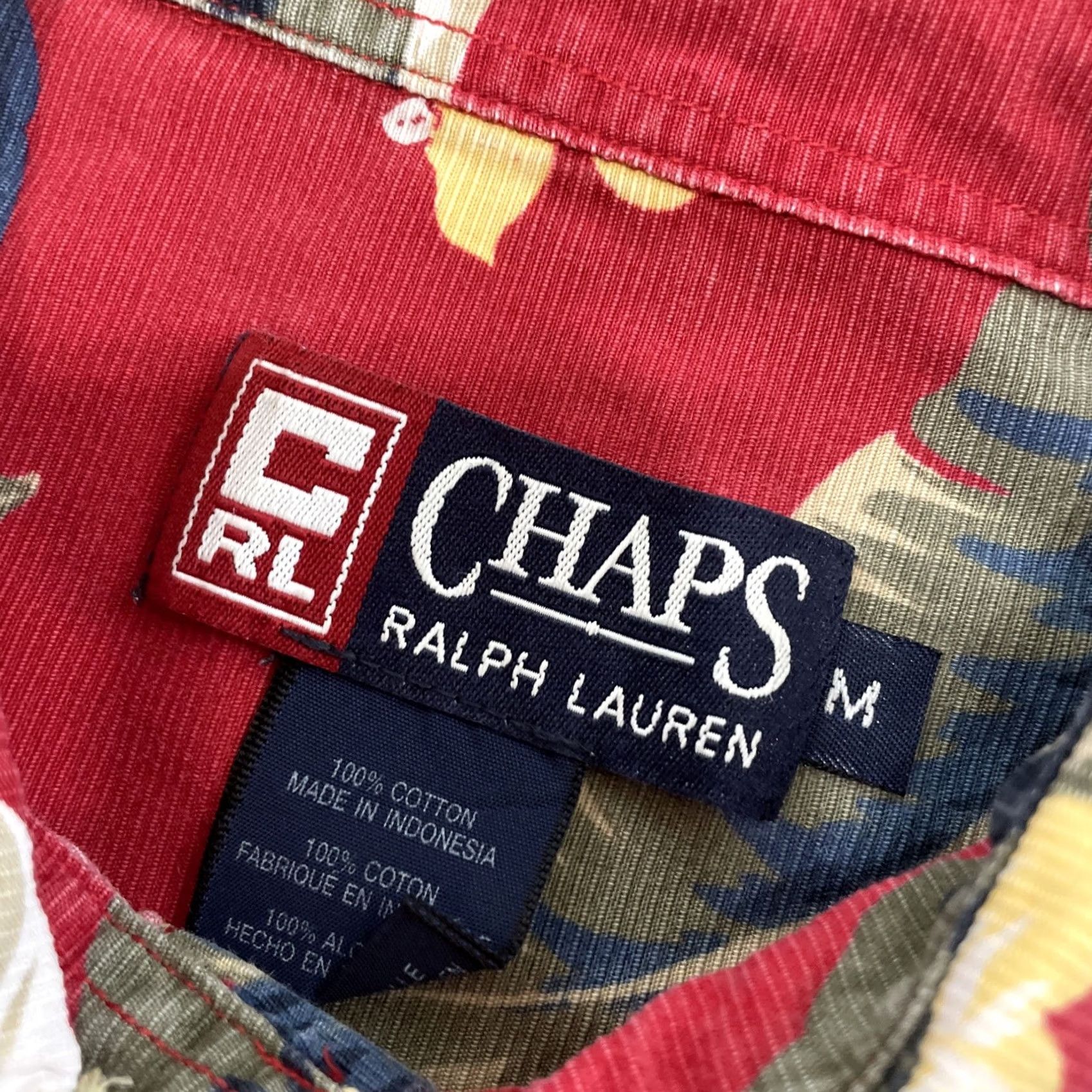 Ralph Lauren VINTAGE Chaps Ralph Lauren Hawaiian Shirt Men M Aloha Tropical Leaf ButtonUp Red Size US M / EU 48-50 / 2 - 5 Thumbnail