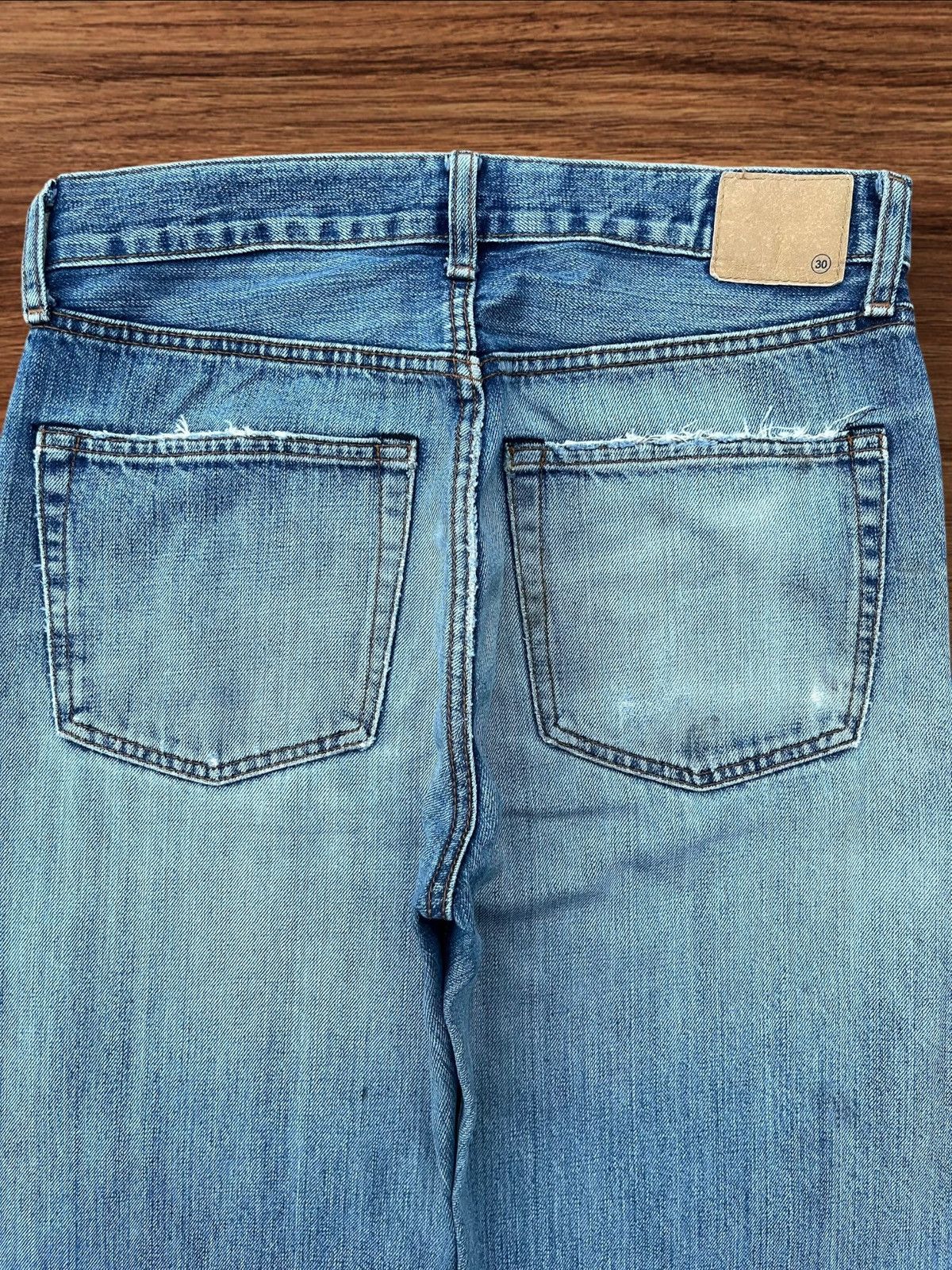 Japanese Brand × Jun Takahashi Vintage Japanese Blue Washed Buttonfly Ripped Selvedge Jeans Size US 30 / EU 46 - 7 Thumbnail