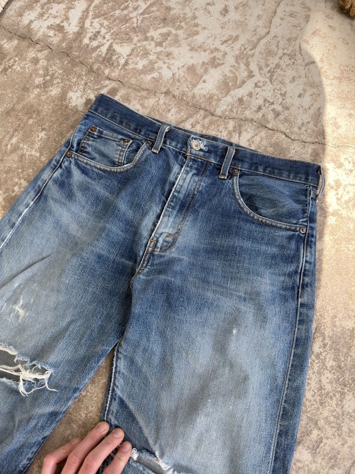Levi's VINTAGE LEVIS BIG E 502 SELVEDGE DISTRESSED DENIM JEANS Size US 33 - 16 Thumbnail