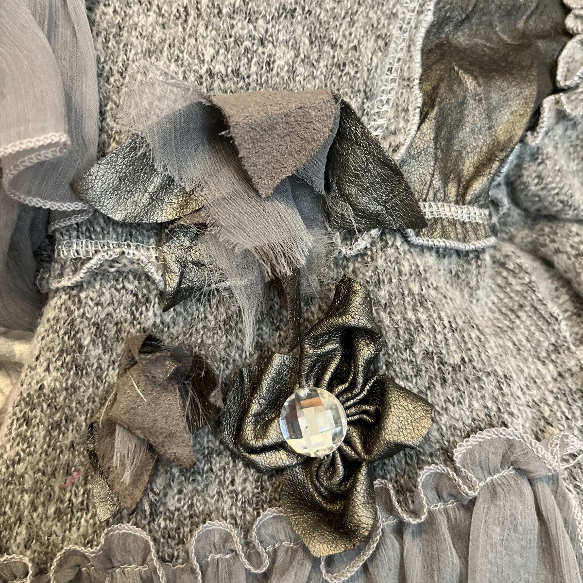 Other × Vintage Unique alternative gray Y2K style Knitted Cardigan Size S / US 4 / IT 40 - 3 Thumbnail