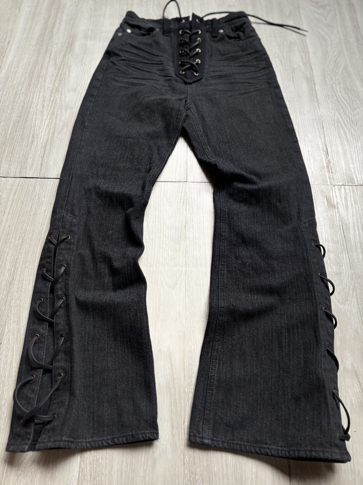 Japanese Brand EMODA lace-up flare jeans Size US 26 / EU 42 - 1 Thumbnail
