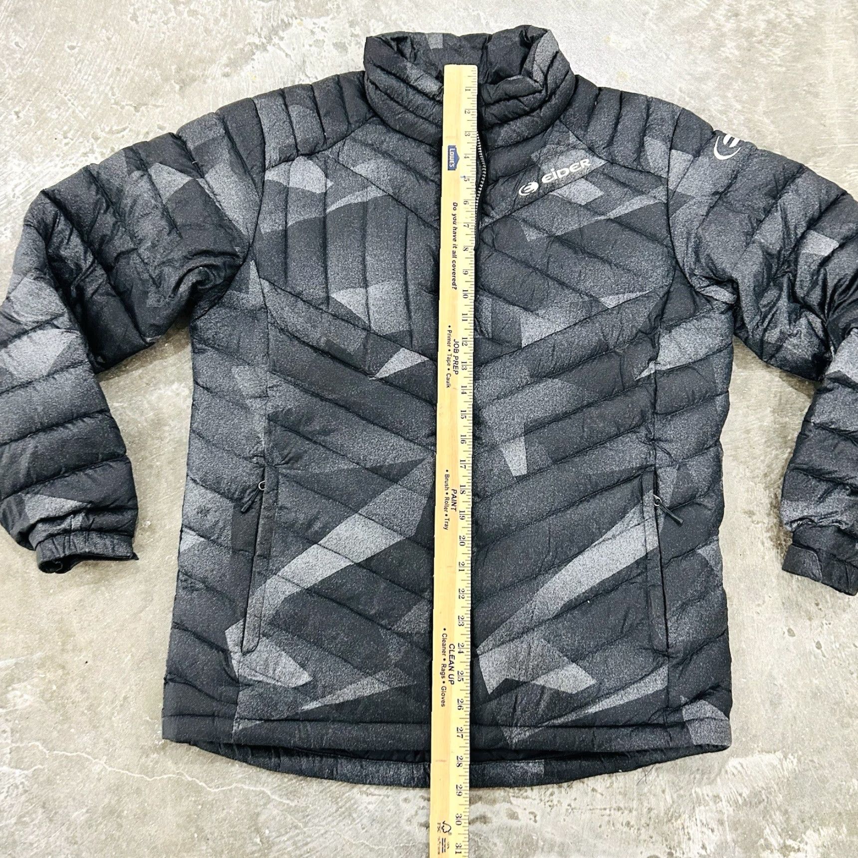 Vintage Eider Women Jacket XL Gray Black Slim Quilted Down Puffer Packable Size XL / US 12-14 / IT 48-50 - 7 Thumbnail