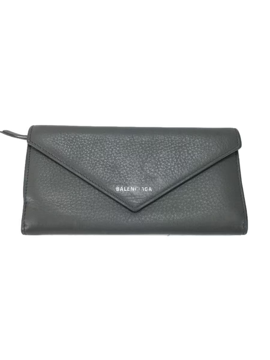Balenciaga Balenciaga Paper Za Mini Wallet Leather Grey Print