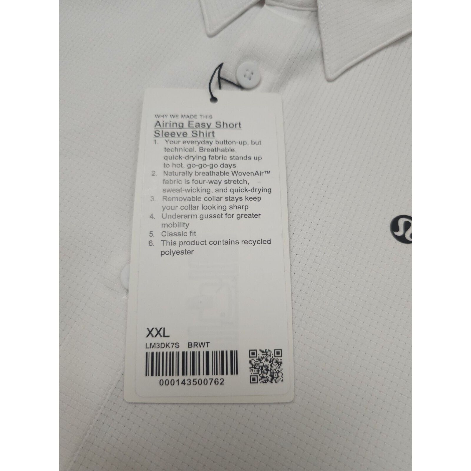 Lululemon Lululemon Airing Easy Short-Sleeve Shirt White Sz 2XL Size US XXL / EU 58 / 5 - 6 Thumbnail