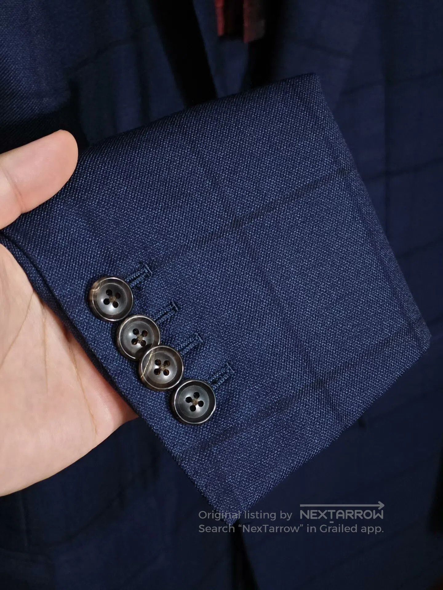 Japanese Brand Italian Blue Wool Suit Jacket. Size US S / EU 44-46 / 1 - 4 Thumbnail