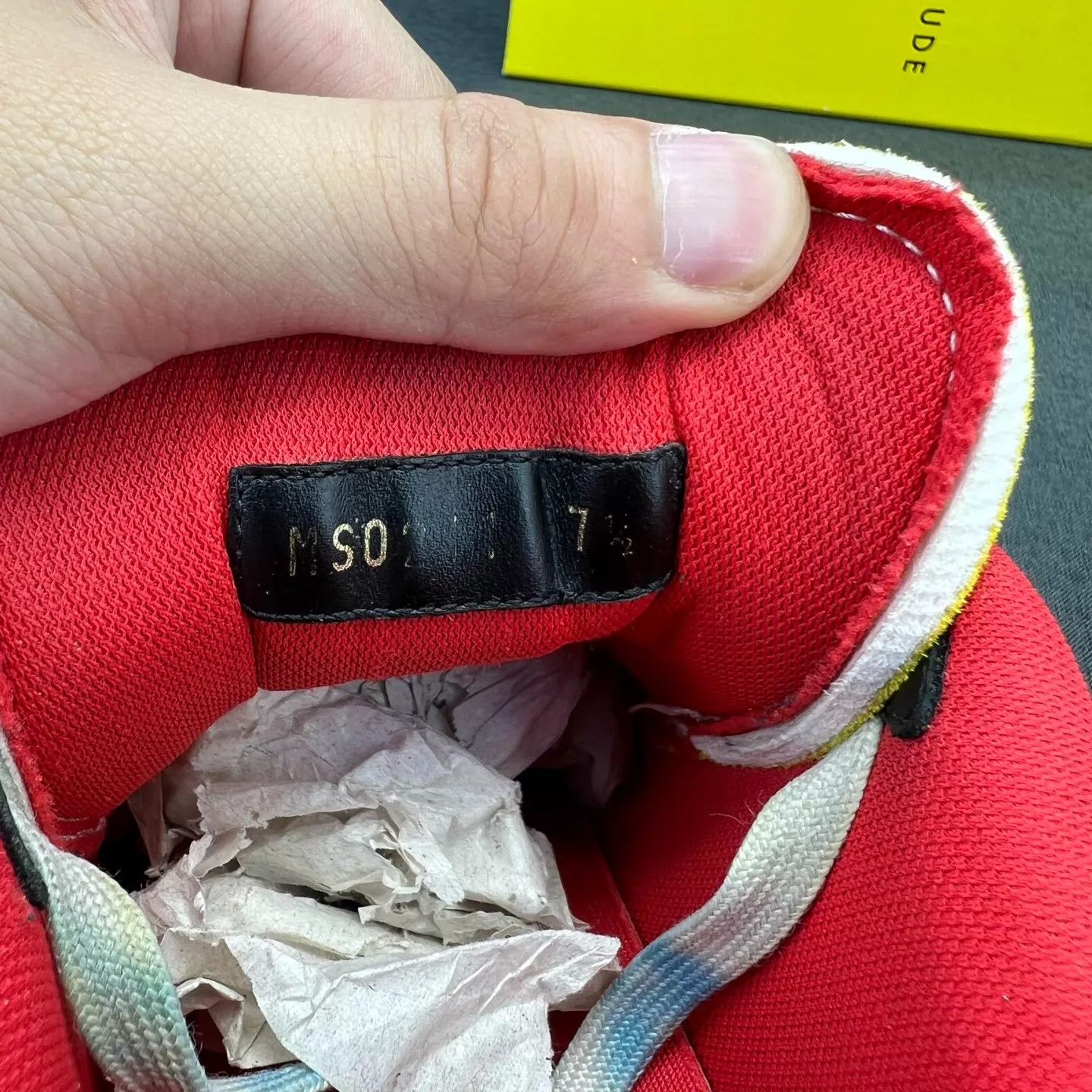 Louis Vuitton LV Trainer Yellow Red UK7.5 Boxed, Good Size US 8.5 / EU 41-42 - 8 Thumbnail