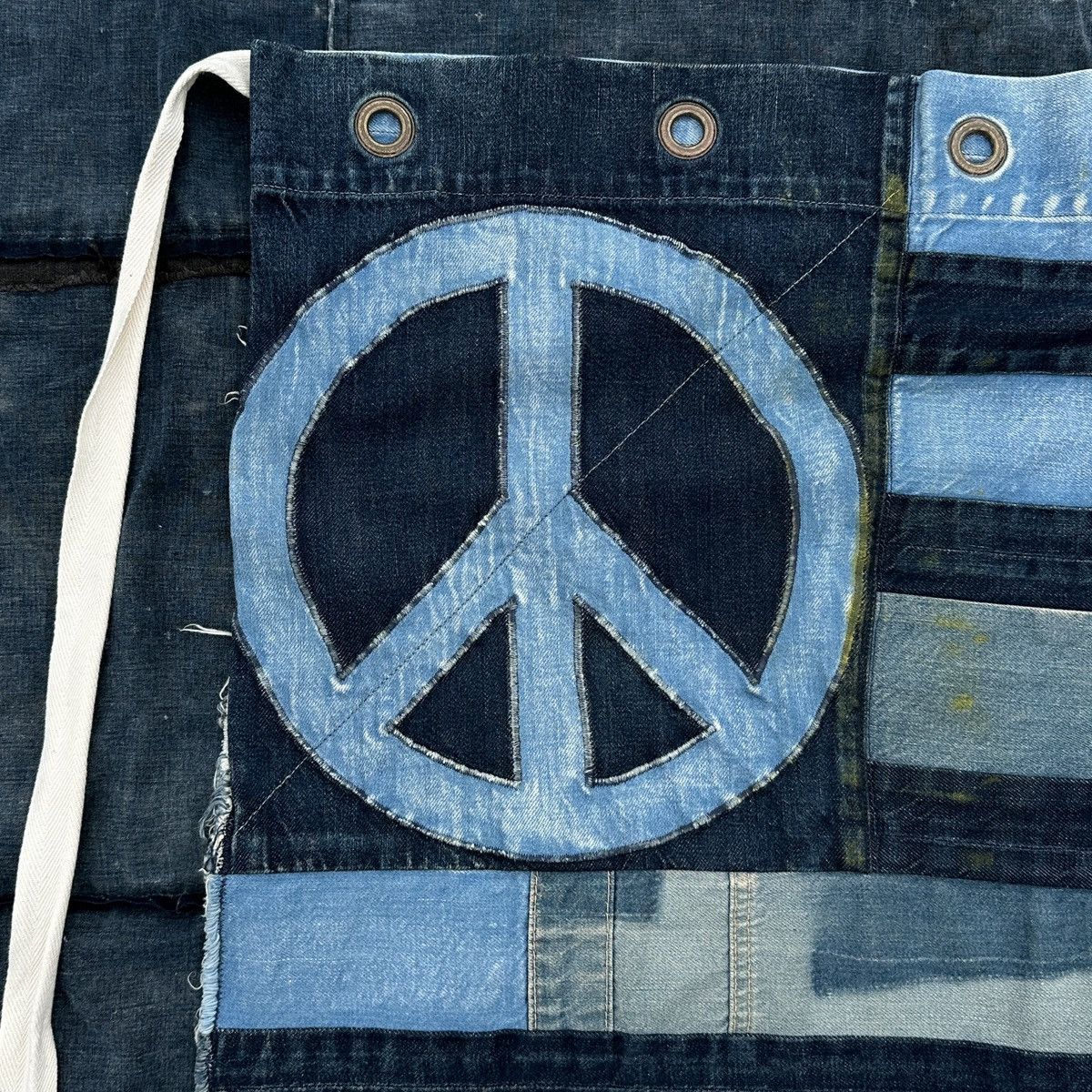 Kapital 2017 Peace Patchwork Stripe American Flag Denim Jean Apron Size ONE SIZE - 8 Thumbnail