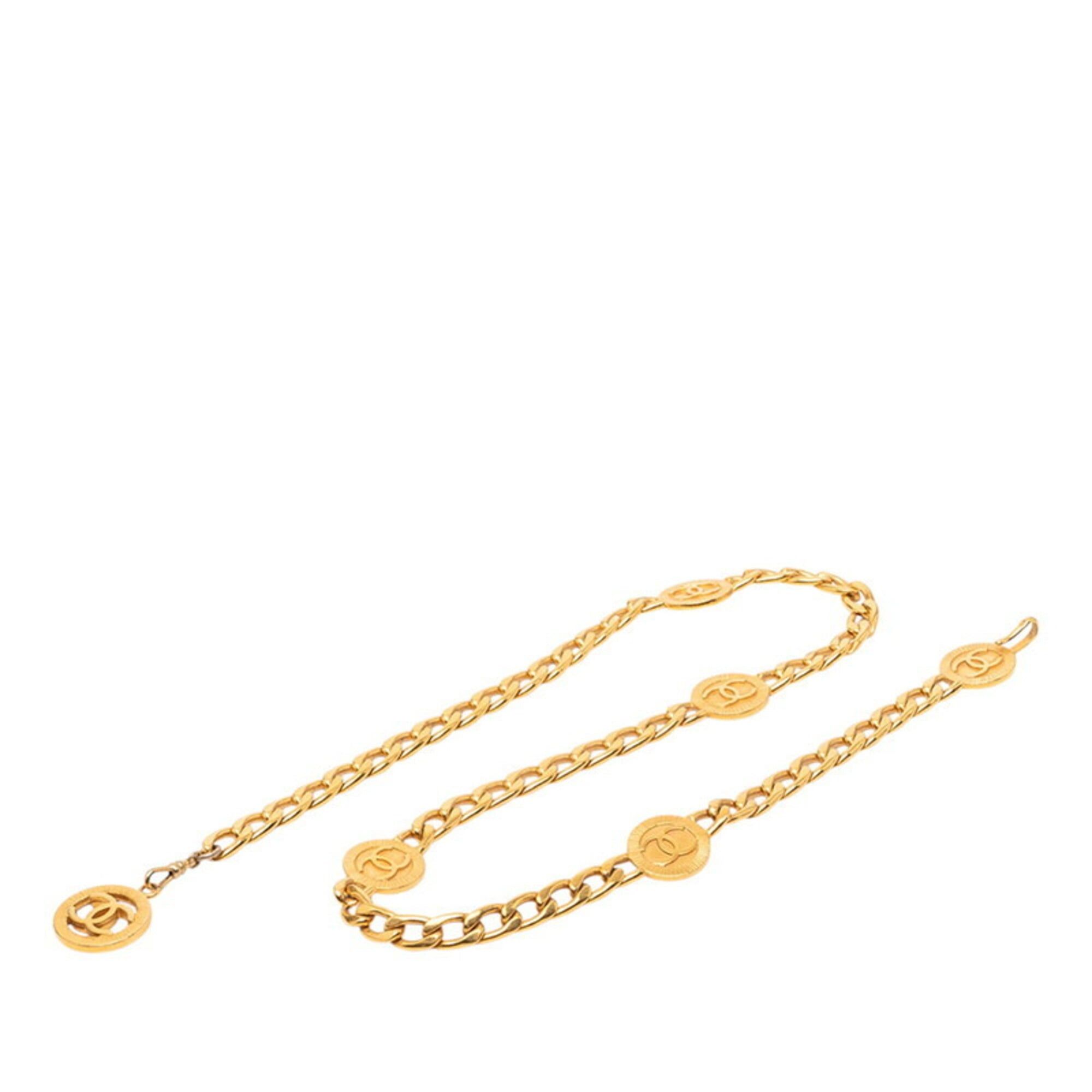 Chanel Chanel Coco Mark Vintage 6-Link Chain Belt Gold Plated Women's CHANEL Size ONE SIZE - 1 Thumbnail