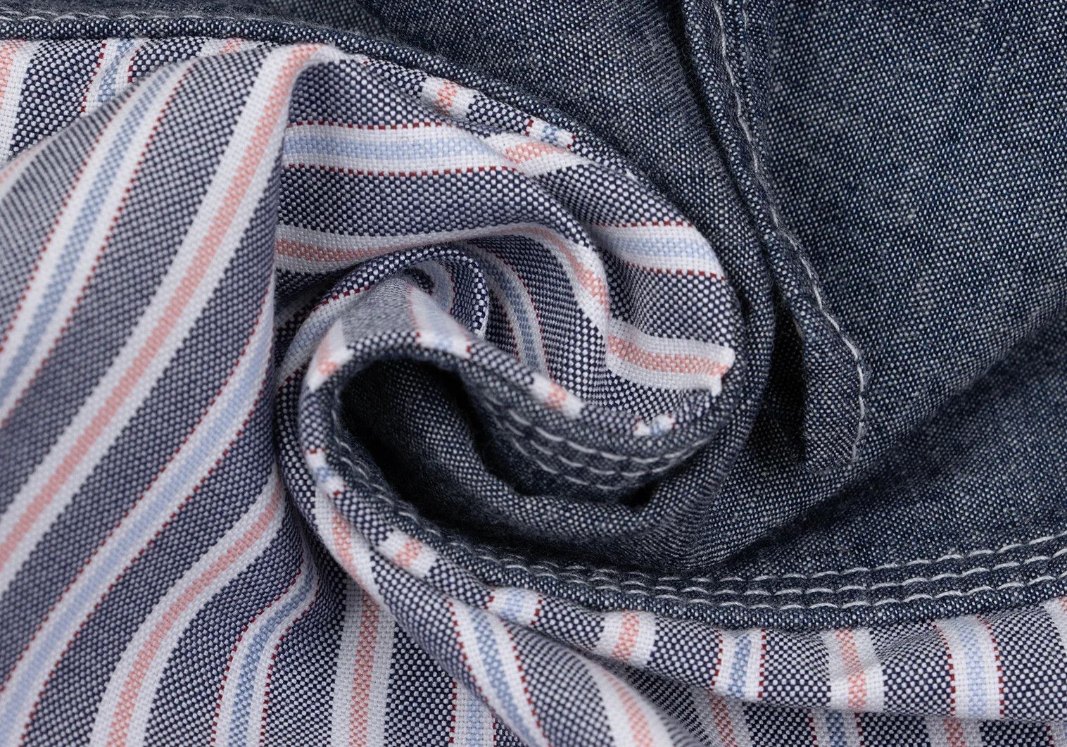Junya Watanabe Patch Design Raglan Sleeve Stripe Shirt in Gray and White Size US XS / EU 42 / 0 - 16 Thumbnail