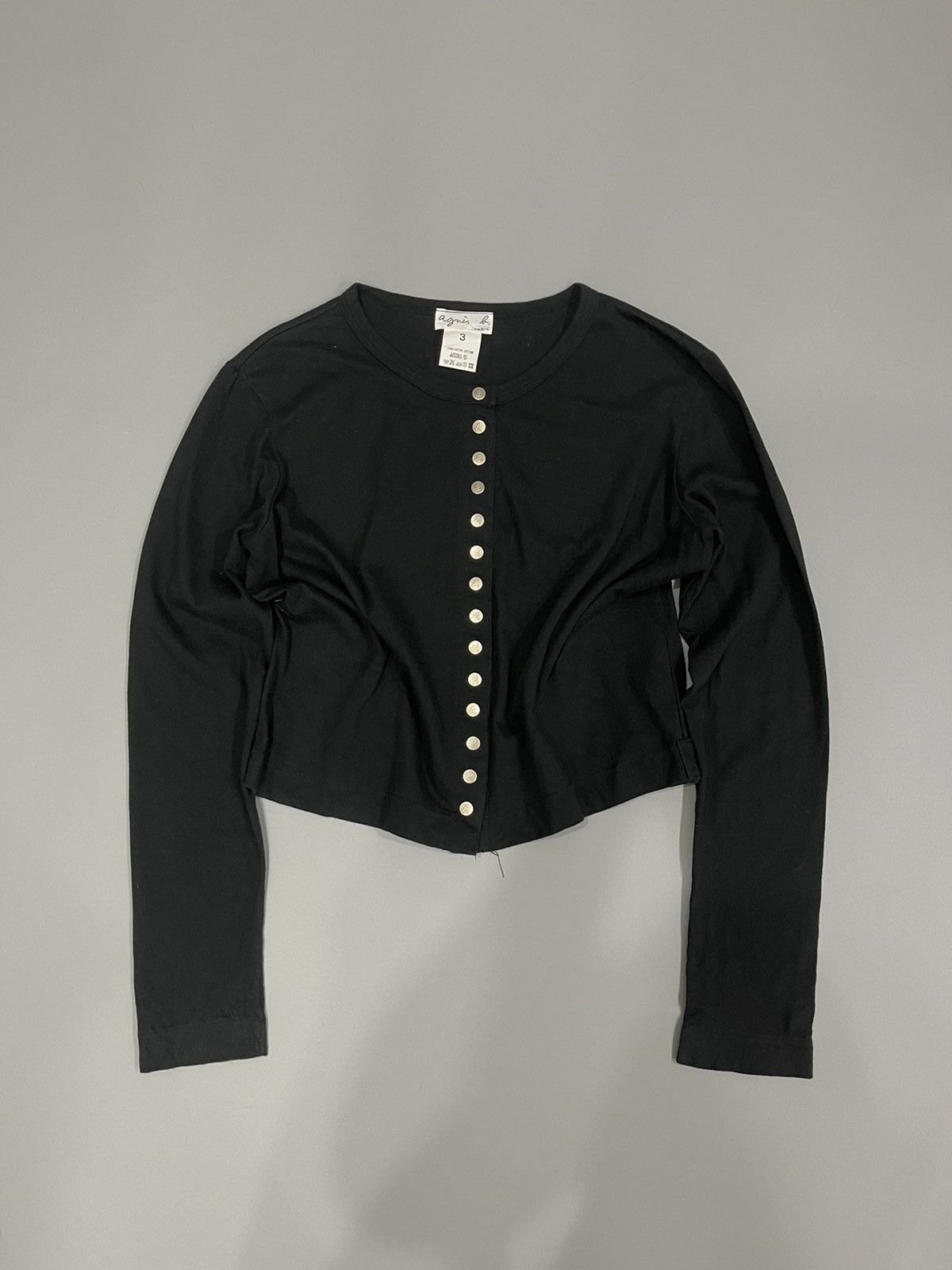 agnes b. agnes b. Snap Button Cardigan Pression Brushed Lining Black Size S / US 4 / IT 40 - 1 Thumbnail