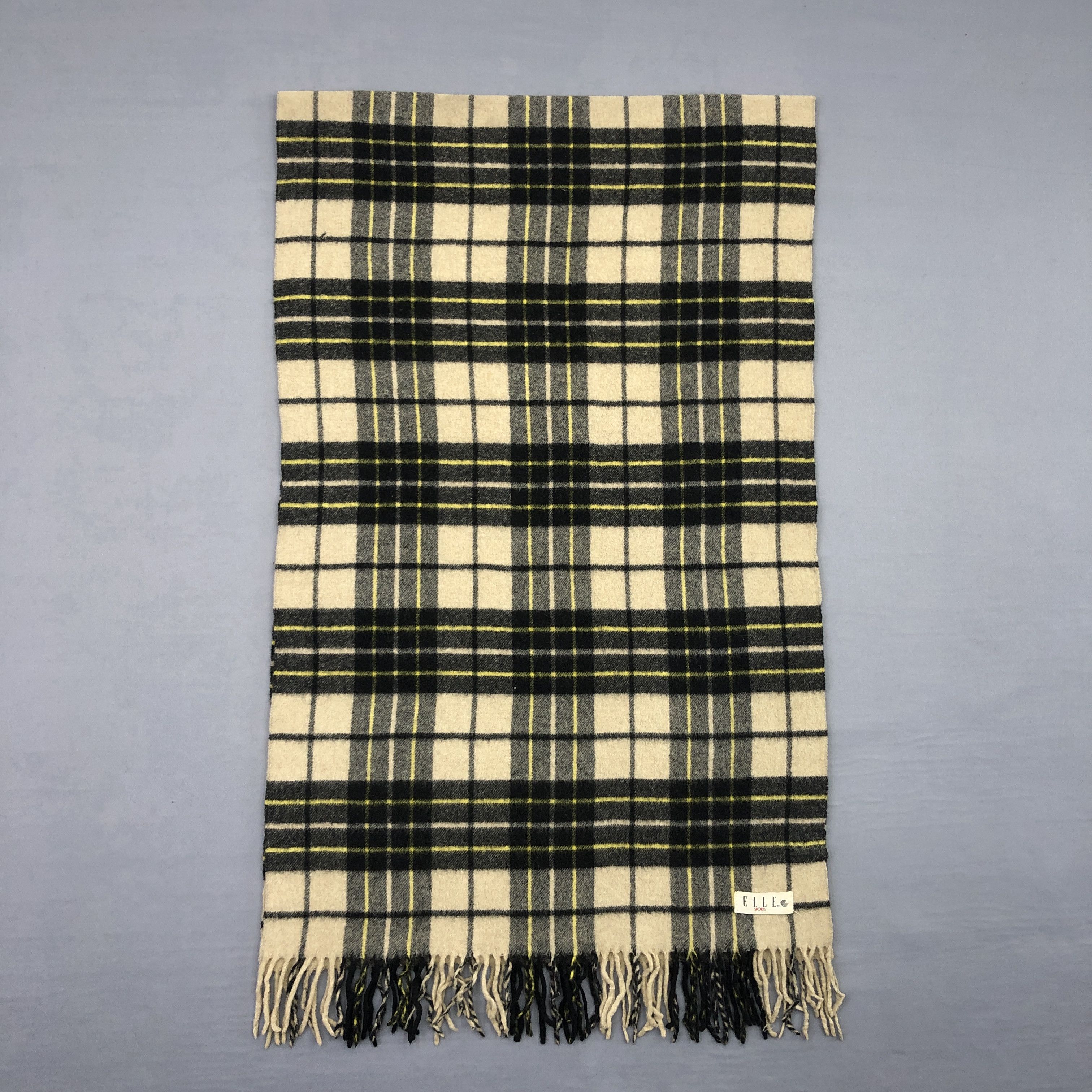 Vintage Vintage Elle Scarf Tartan Plaid Large Wool Cashmere Scarves Size ONE SIZE - 2 Thumbnail