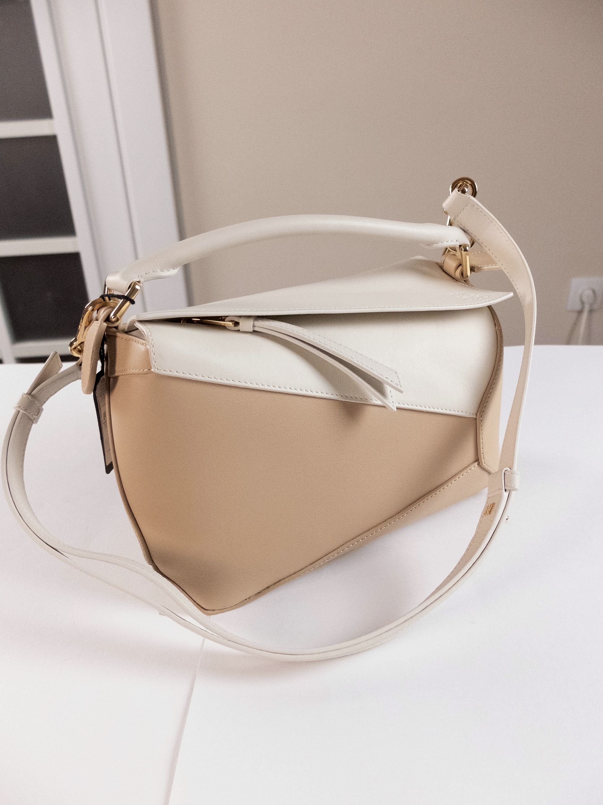 Loewe LOEWE Puzzle Edge bicolor beige & white leather bag Size ONE SIZE - 7 Thumbnail