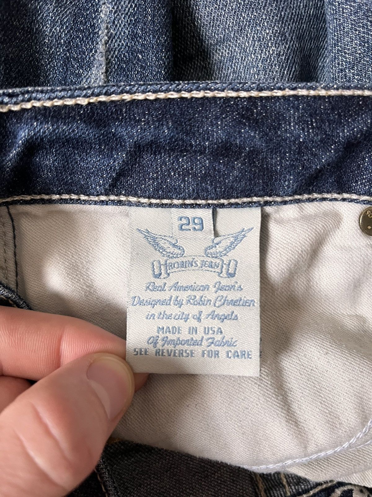 Robins Jeans Vintage Robins Jean Pants Big Logo Jeans Rare Luxury Flared Size 29" - 10 Thumbnail