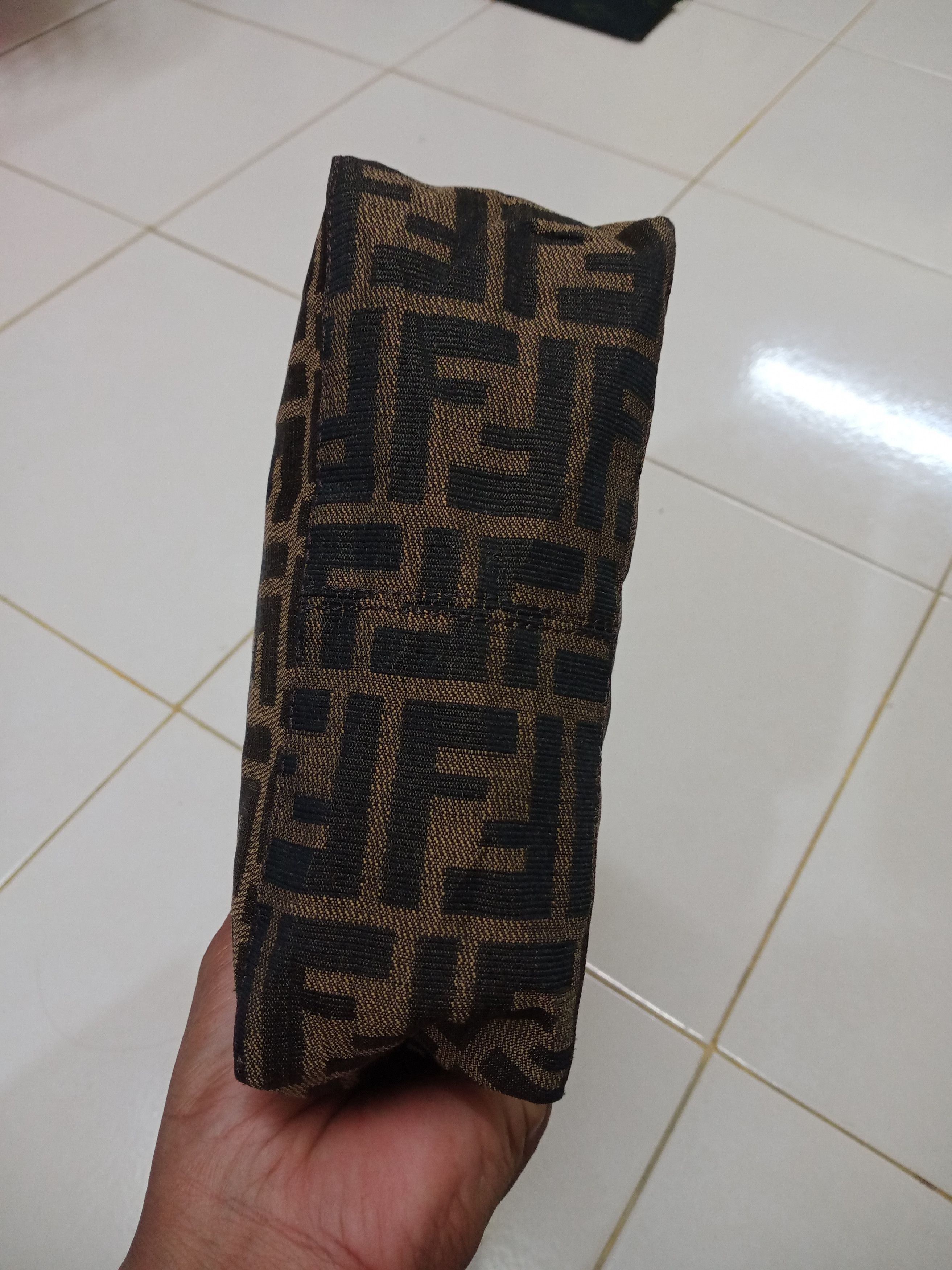 Fendi Vintage FENDI Zucca Canvas Mini Hand Bag Brown Black Size ONE SIZE - 4 Thumbnail