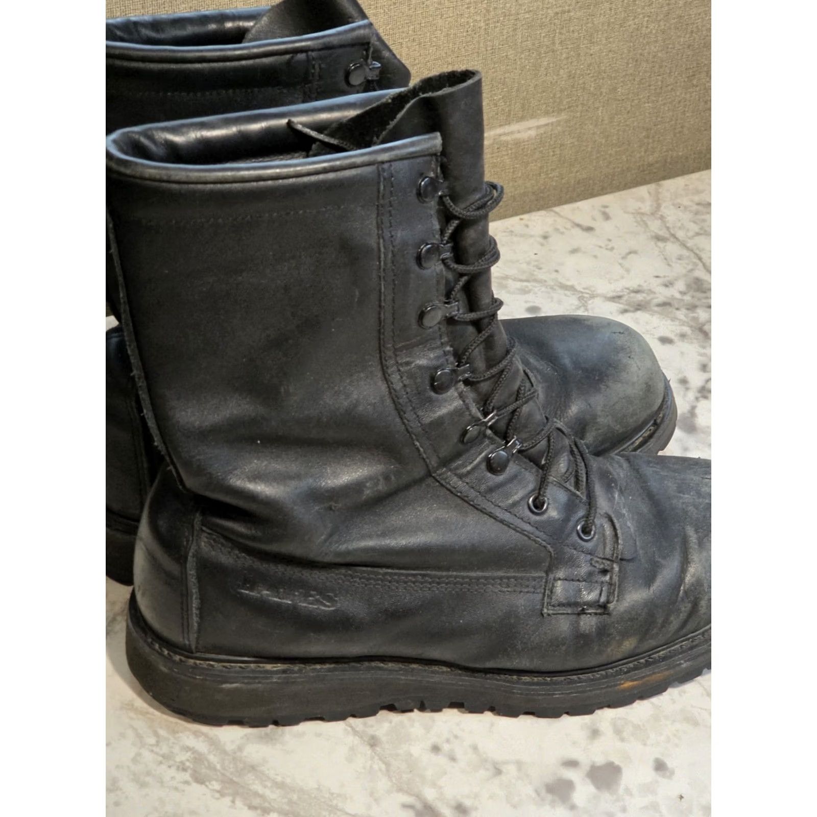Vintage Bates Men's Black Combat Boots Size 9 W Gore-Tex Vibram Tactical Lace Up Leather Military Size US 9 / EU 42 - 3 Thumbnail