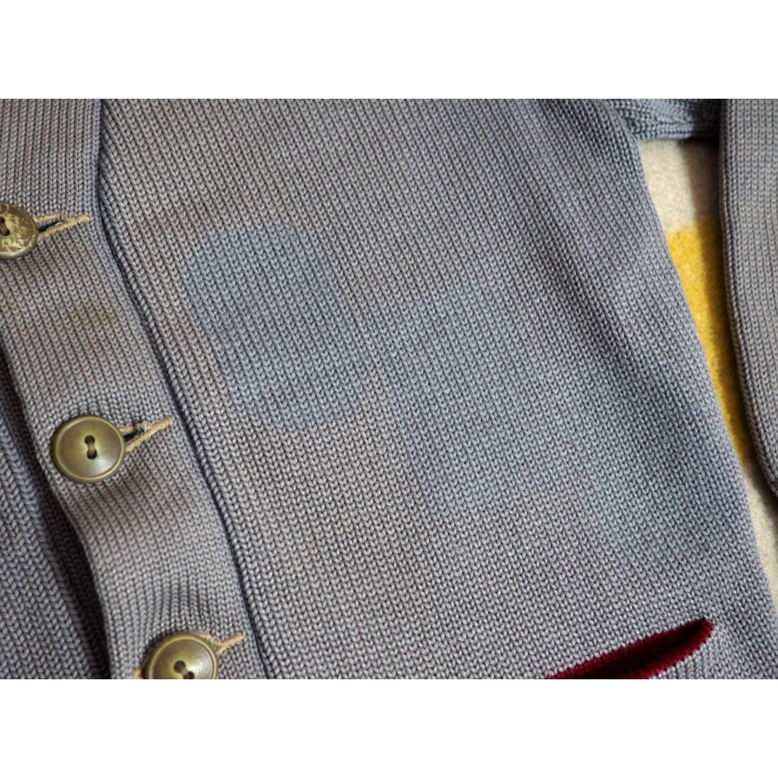 Vintage VTG Kandel Woolen Mills Oregon Blue Distress Faded Wool Letterman Sweater S Size US S / EU 44-46 / 1 - 6 Thumbnail