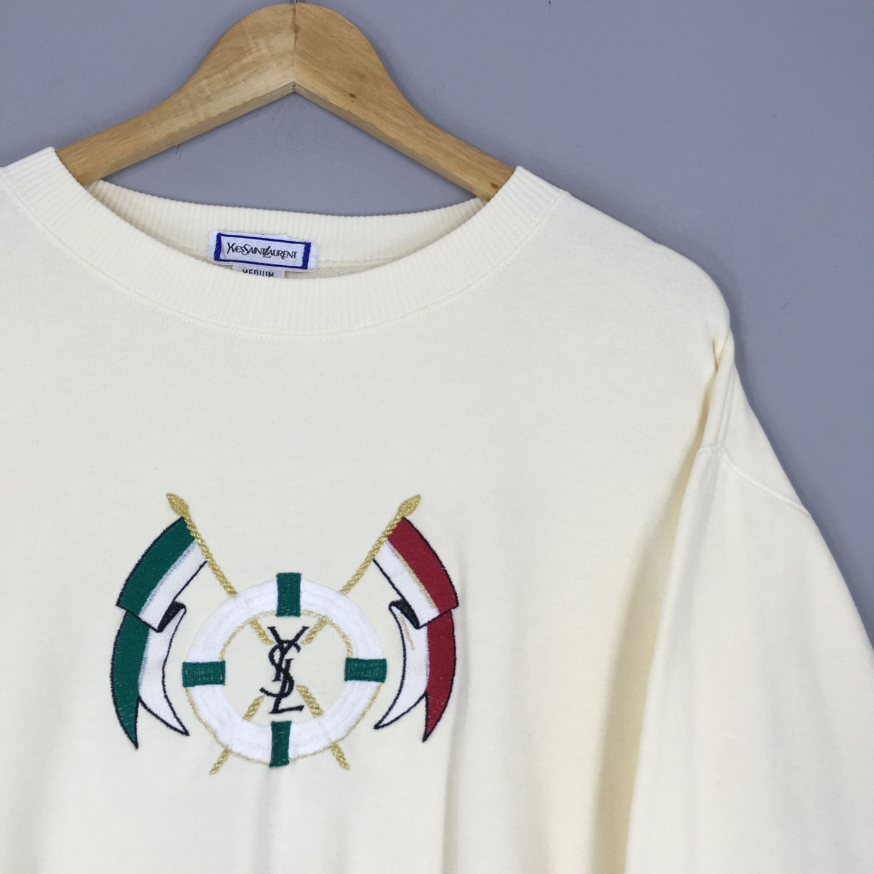 Vintage × Yves Saint Laurent Vintage YSL Yves Saint Laurent Sweatshirt Medium Size US M / EU 48-50 / 2 - 2 Thumbnail