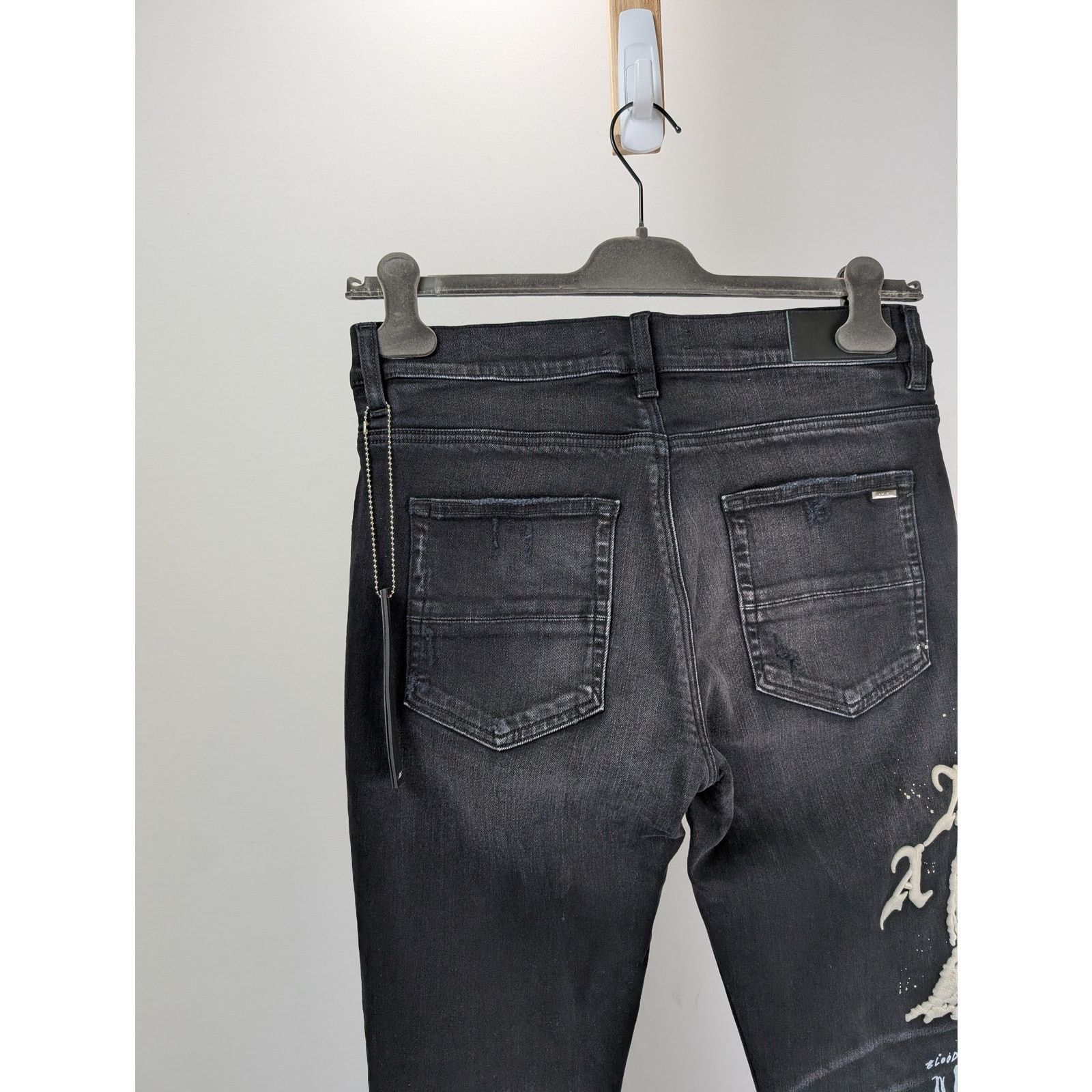 Amiri o1rshd1 Wes Lang Reaper Logo Jean in Aged Black Size US 32 / EU 48 - 13 Thumbnail