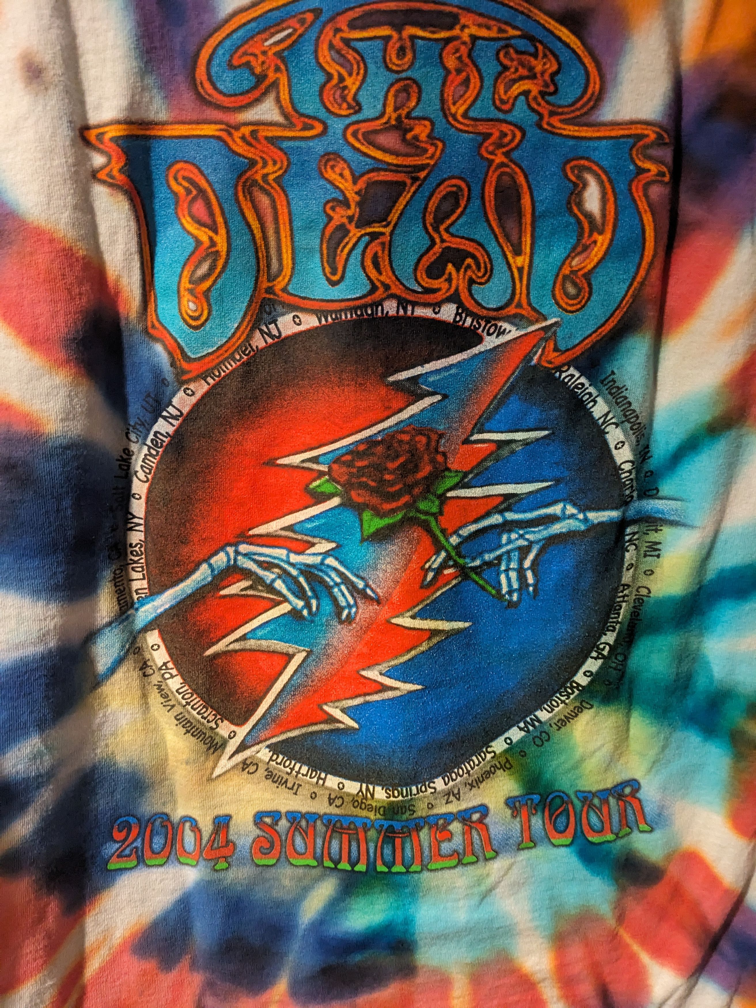 Grateful Dead × Vintage Vintage 2004 Grateful Dead Wave That Flag Summer T-Shirt Size US XXL / EU 58 / 5 - 5 Thumbnail