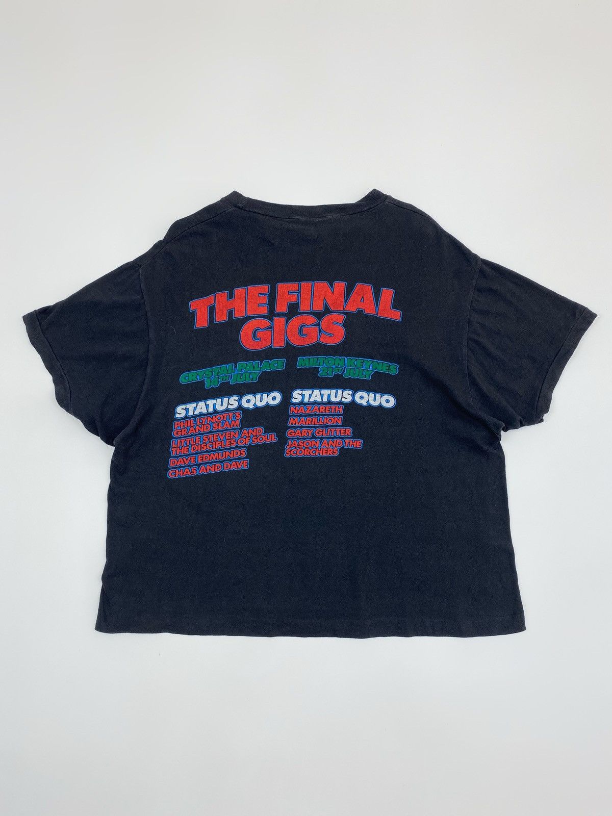 Band Tees 1980’s Vintage Status Quo End Of The Road Tour Cropped Tee Size US S / EU 44-46 / 1 - 6 Thumbnail