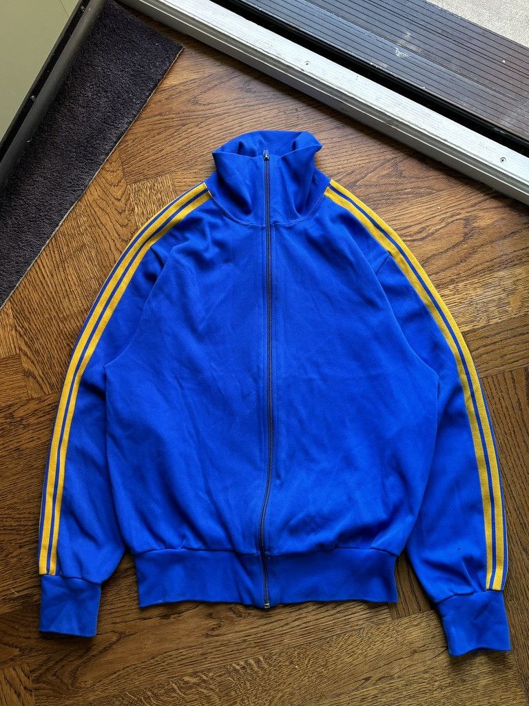 Adidas × Vintage 1980s Adidas Track Jacket Vintage Running No Trefoil 80s 70 Size US S / EU 44-46 / 1 - 2 Thumbnail